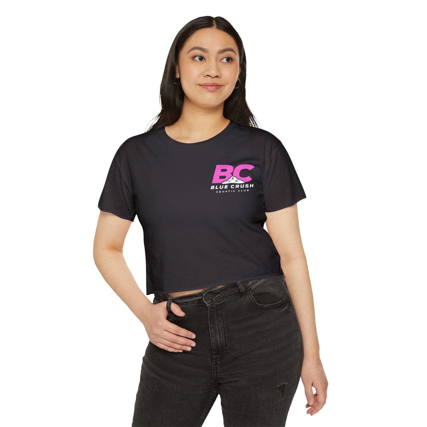 Blue Crush - Women's Crop Top - Pink logo