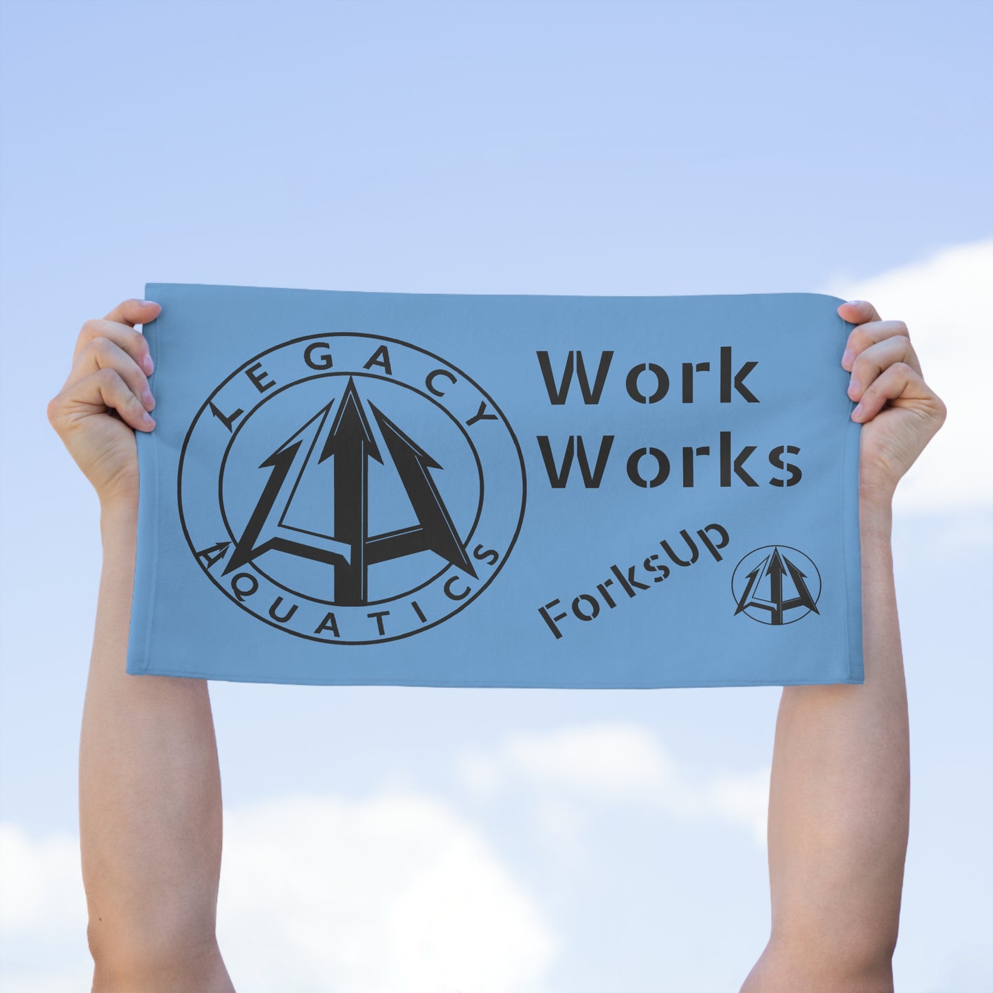 Legacy - Rally Towel - Black logo w/blue towel