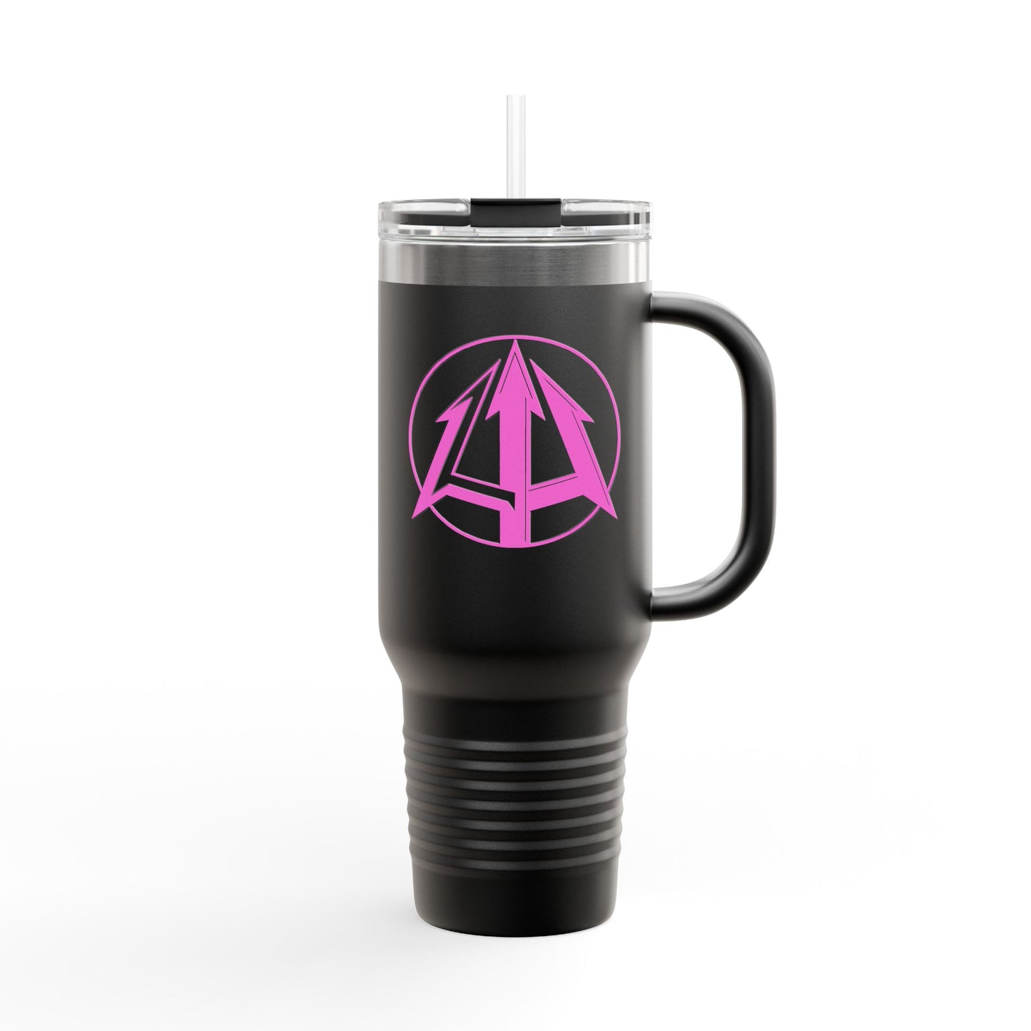 Legacy - 40oz Travel Mug - Pink pitchfork logo