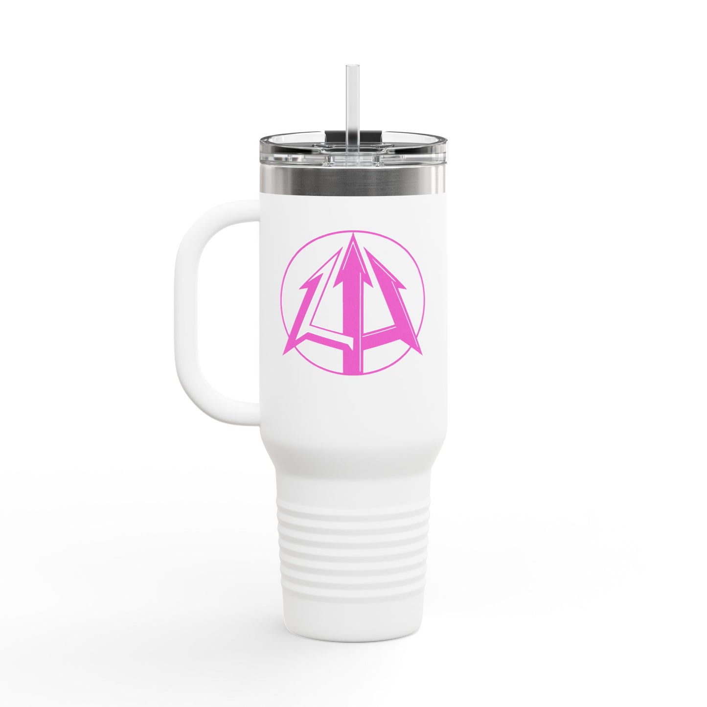 Legacy - 40oz Travel Mug - Pink pitchfork logo