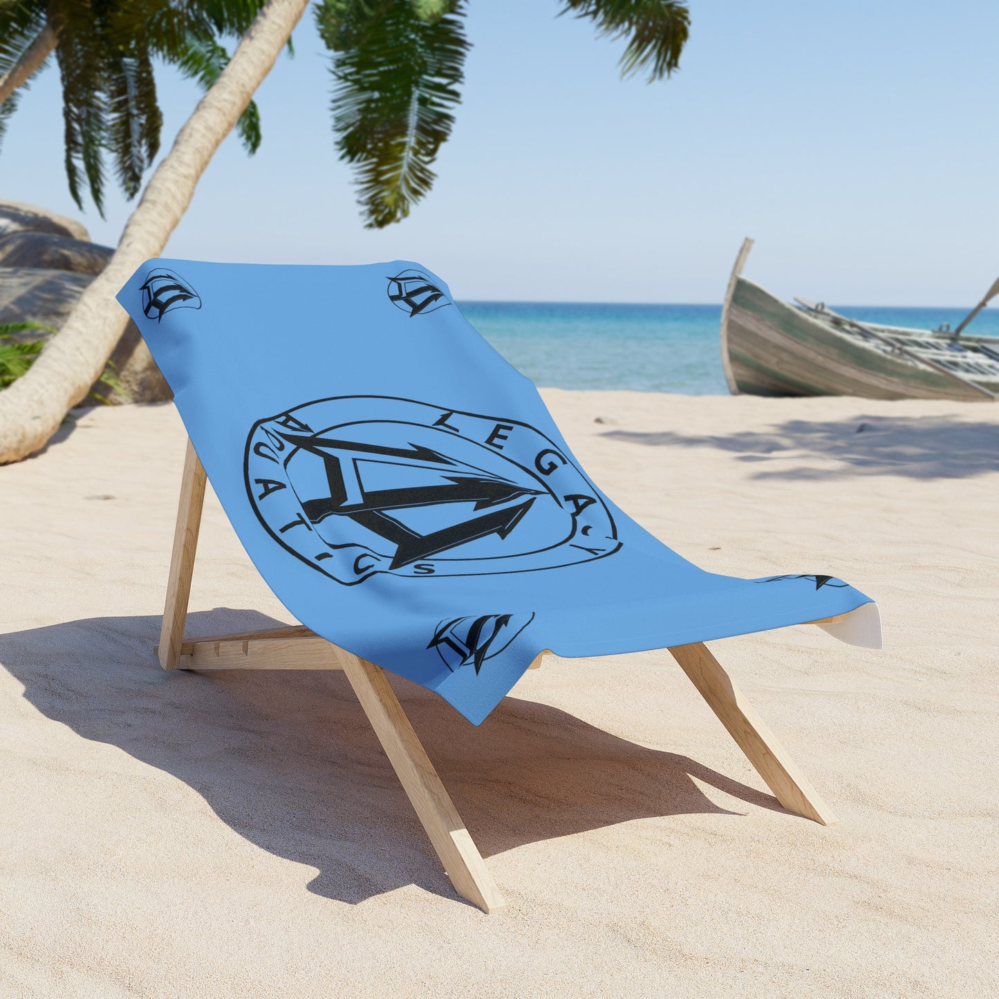 Legacy - Beach Towel - Black logo w/blue towel