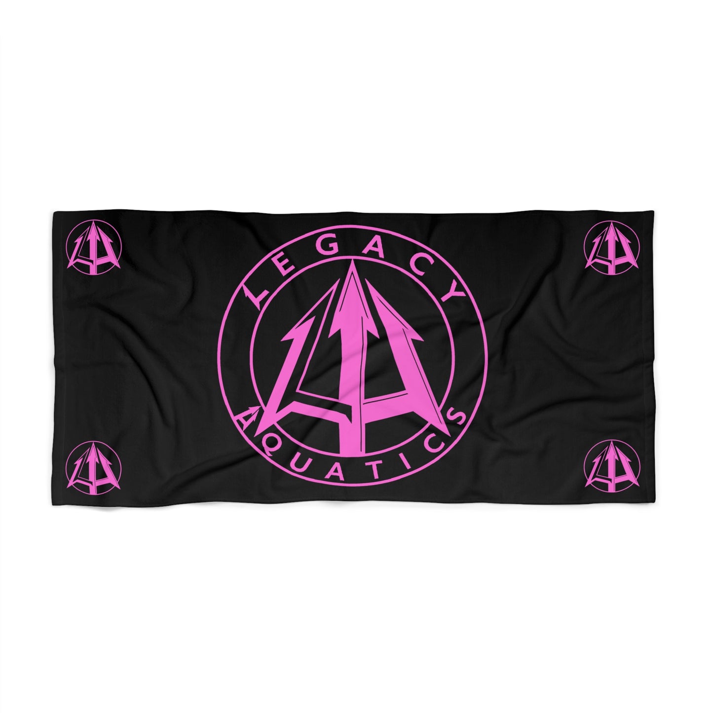 Legacy - Beach Towel - Pink logo w/black towel
