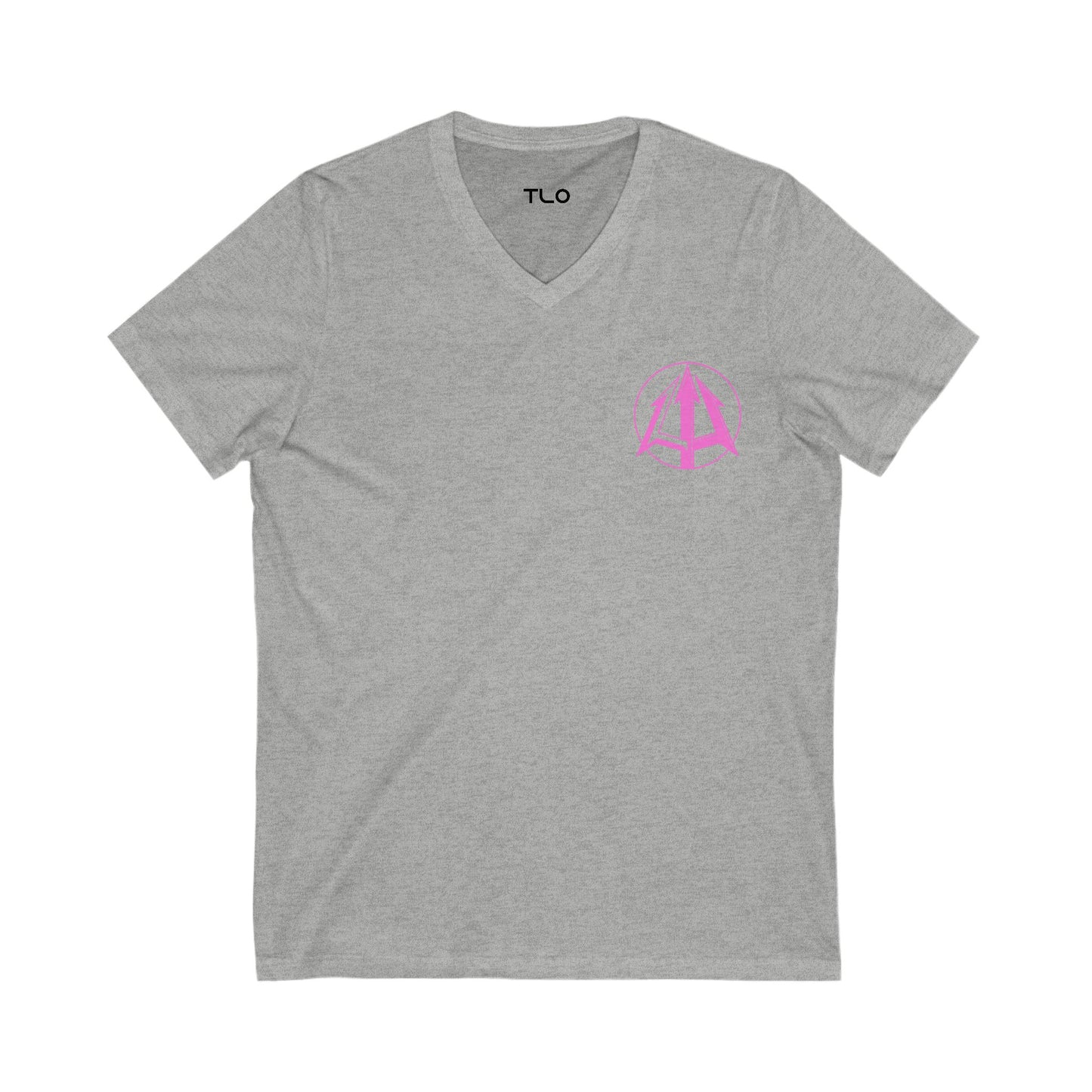 Legacy - Unisex Jersey V-Neck Tee - Pink Logo