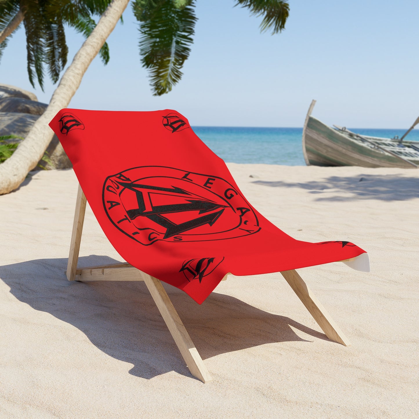 Legacy - Beach Towel - Black logo w/red towel
