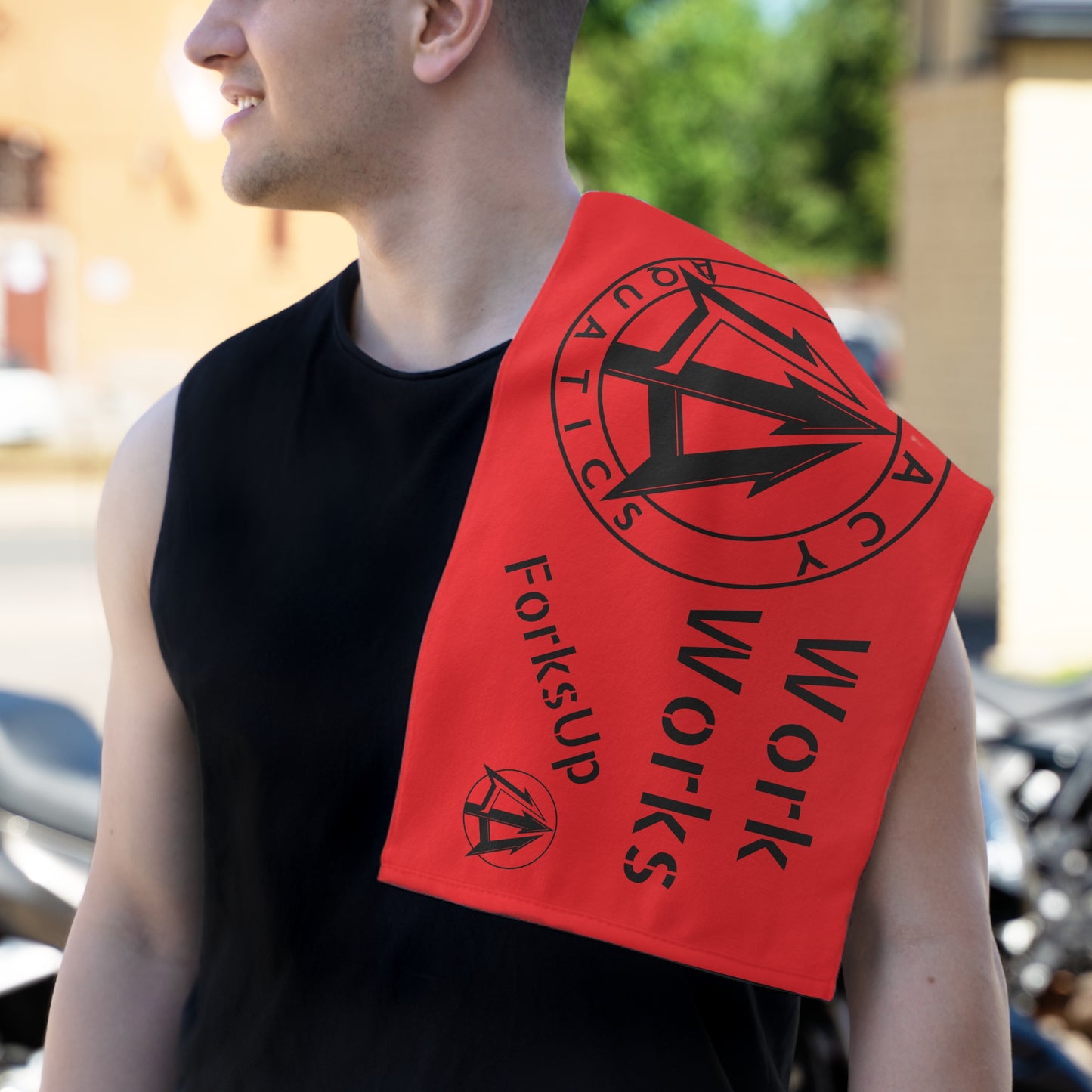 Legacy - Rally Towel - Black logo w/red towel