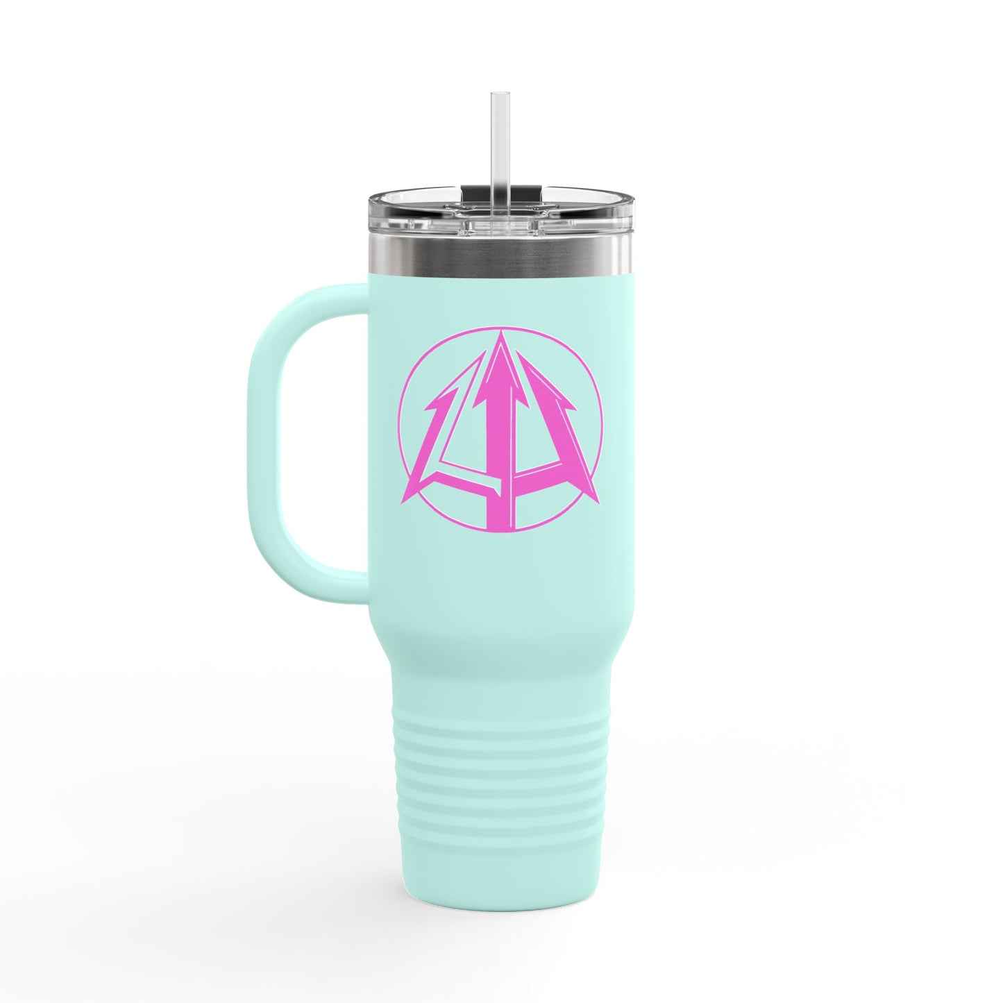 Legacy - 40oz Travel Mug - Pink pitchfork logo