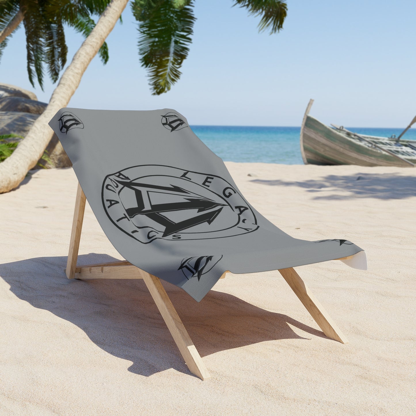 Legacy - Beach Towel - Black logo w/gray towel