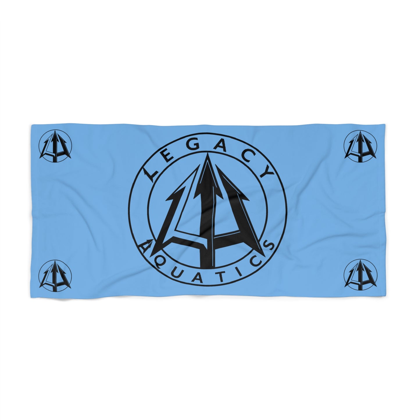 Legacy - Beach Towel - Black logo w/blue towel