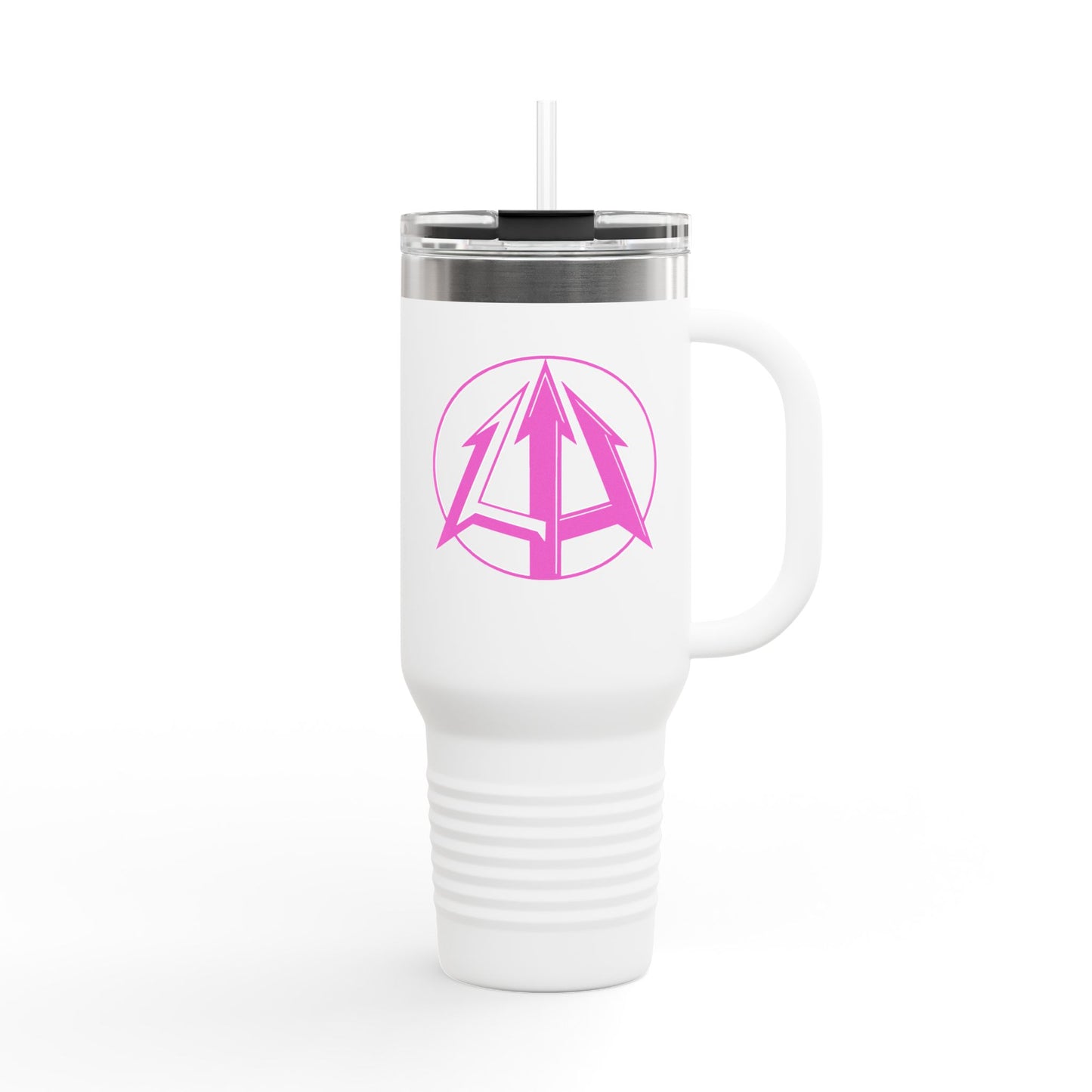 Legacy - 40oz Travel Mug - Pink pitchfork logo