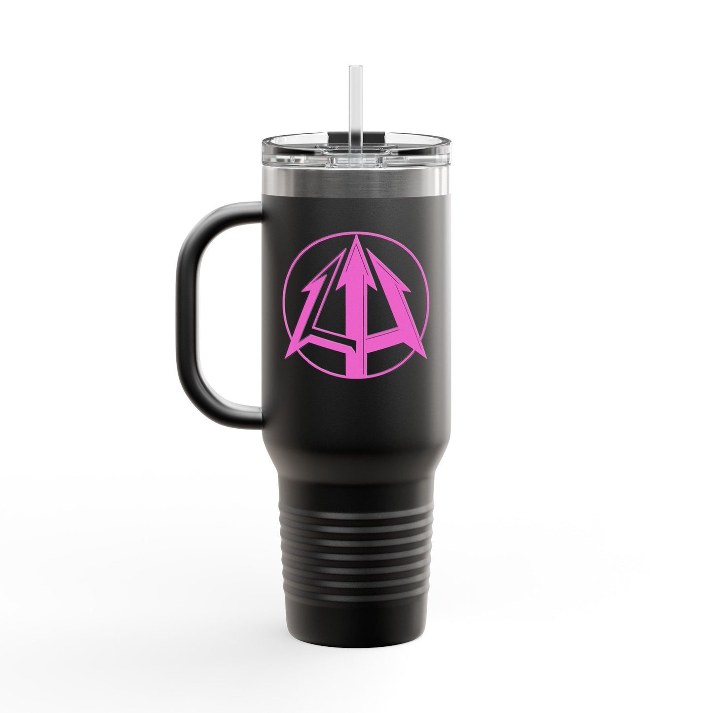 Legacy - 40oz Travel Mug - Pink pitchfork logo