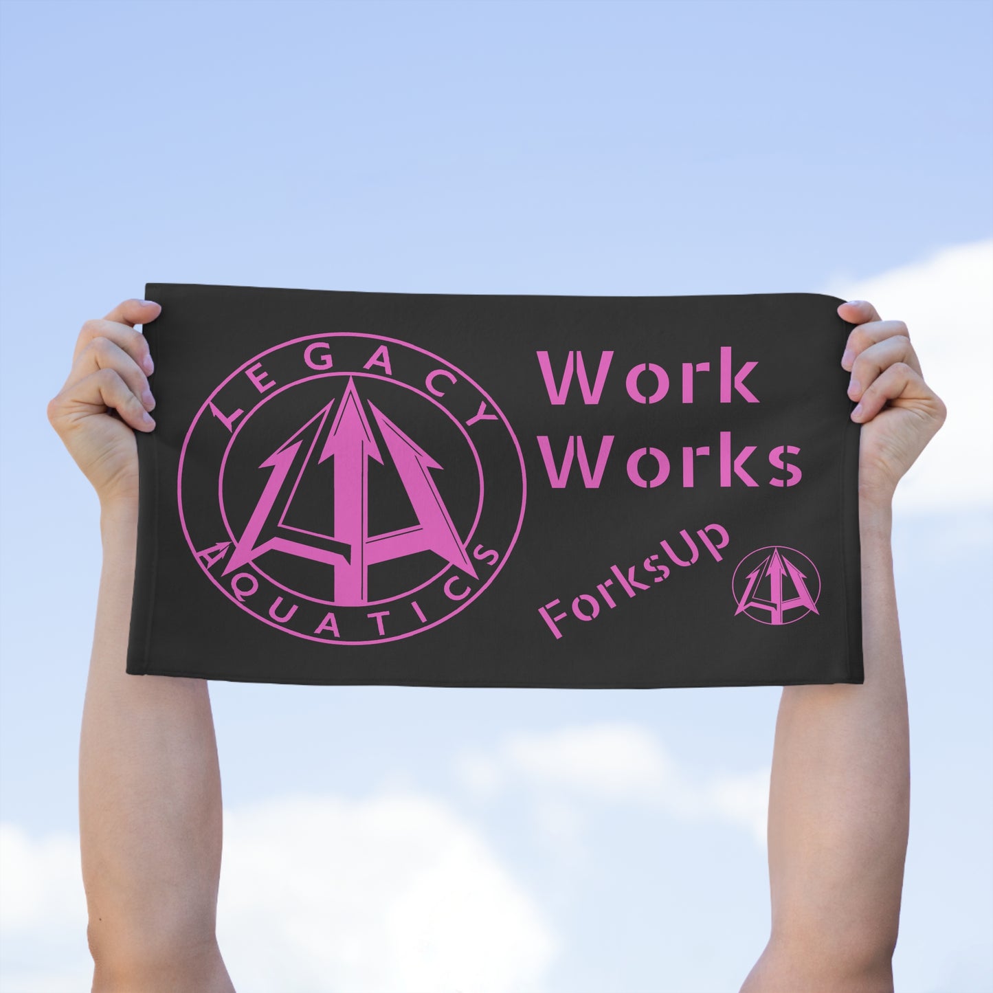Legacy - Rally Towel - Pink logo