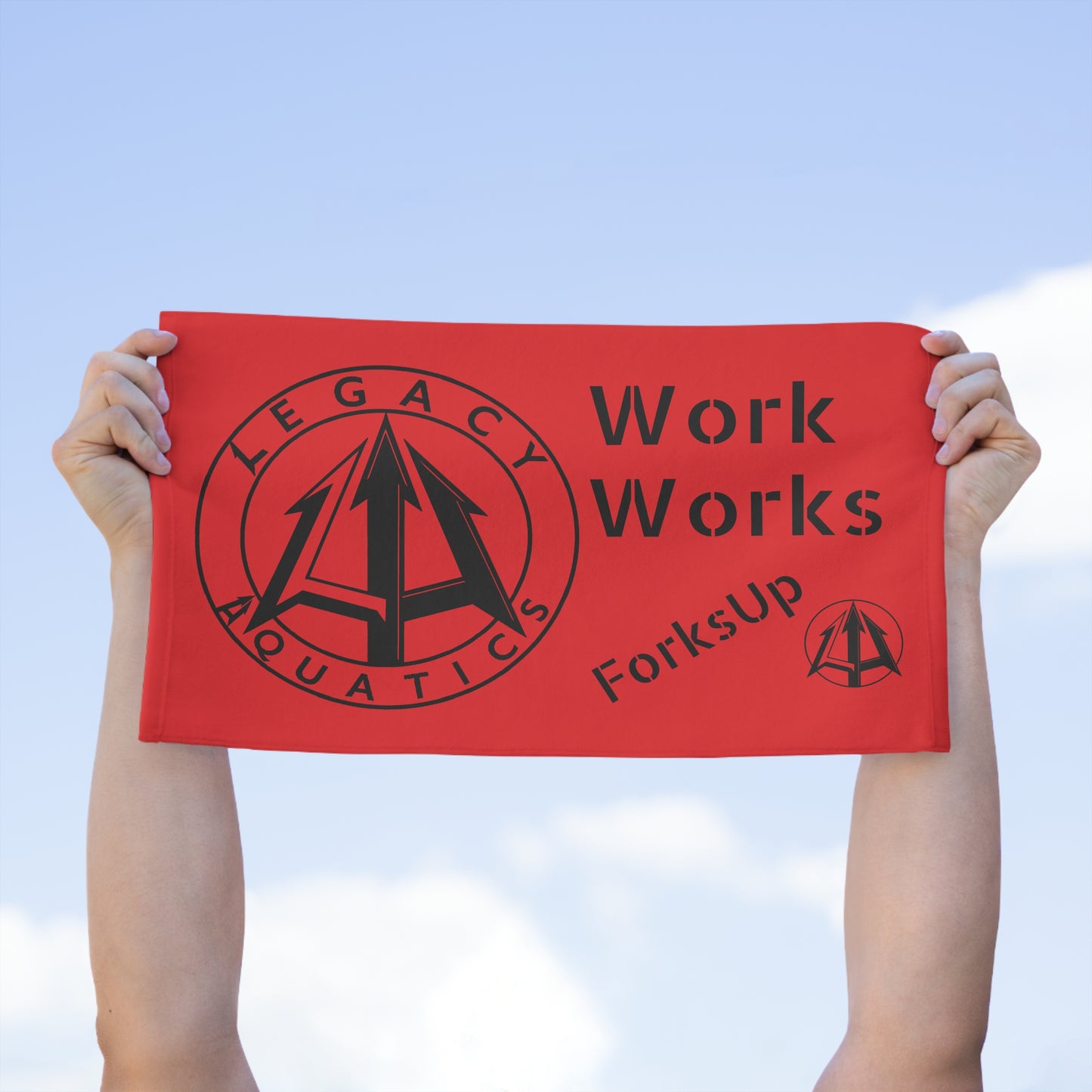 Legacy - Rally Towel - Black logo w/red towel