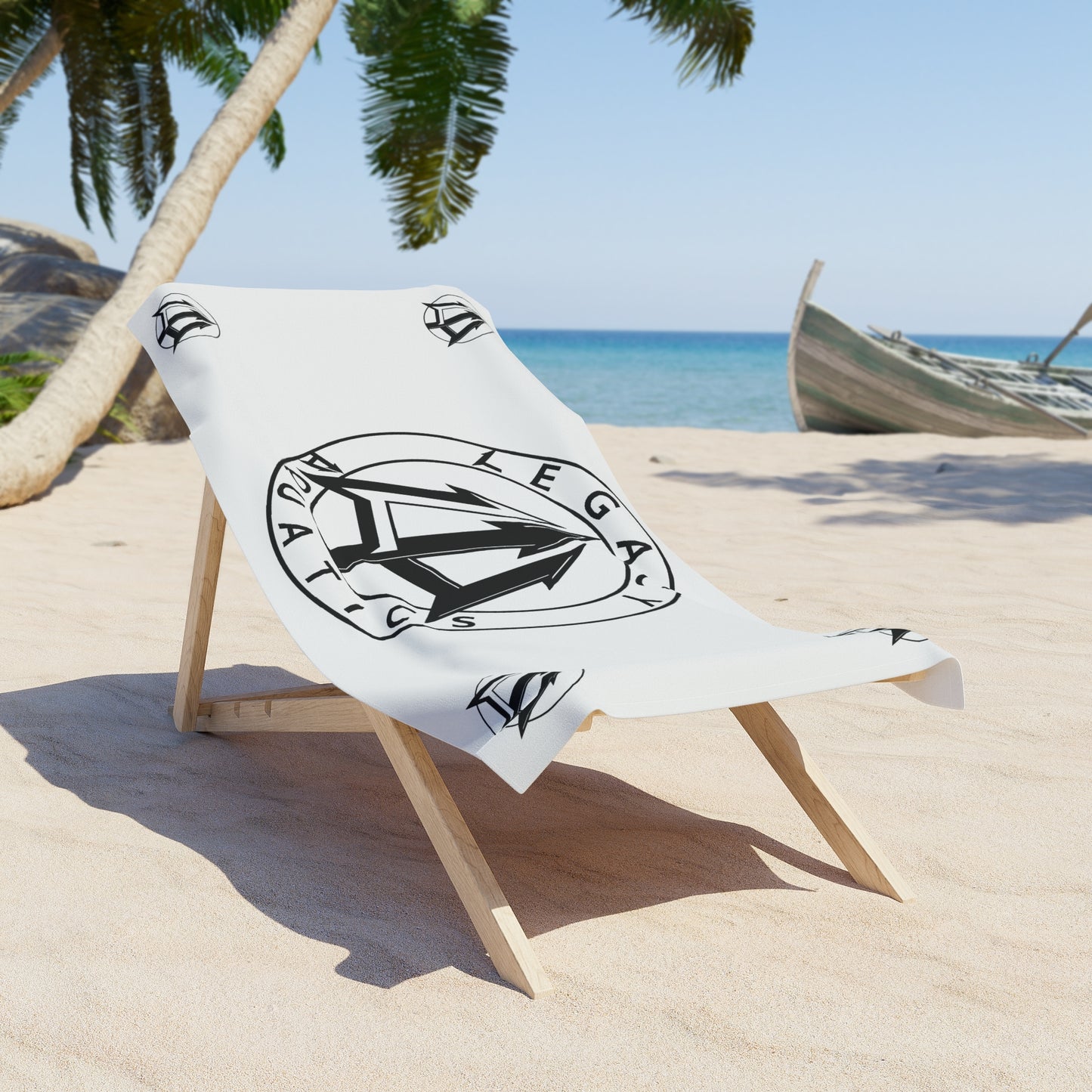 Legacy - Beach Towel - Black logo w/white towel