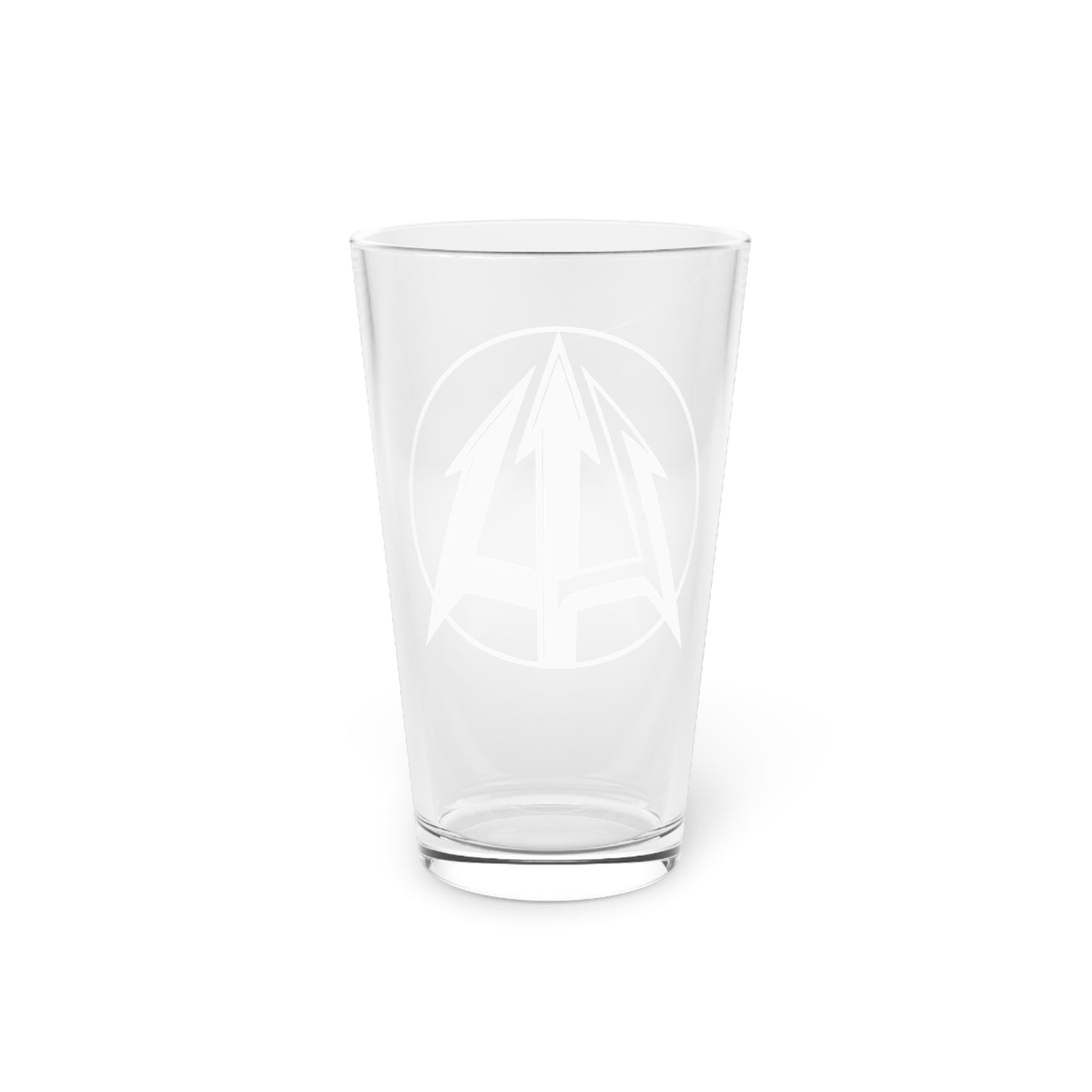 Legacy - 16oz Pint Glass - Black pitchfork logo