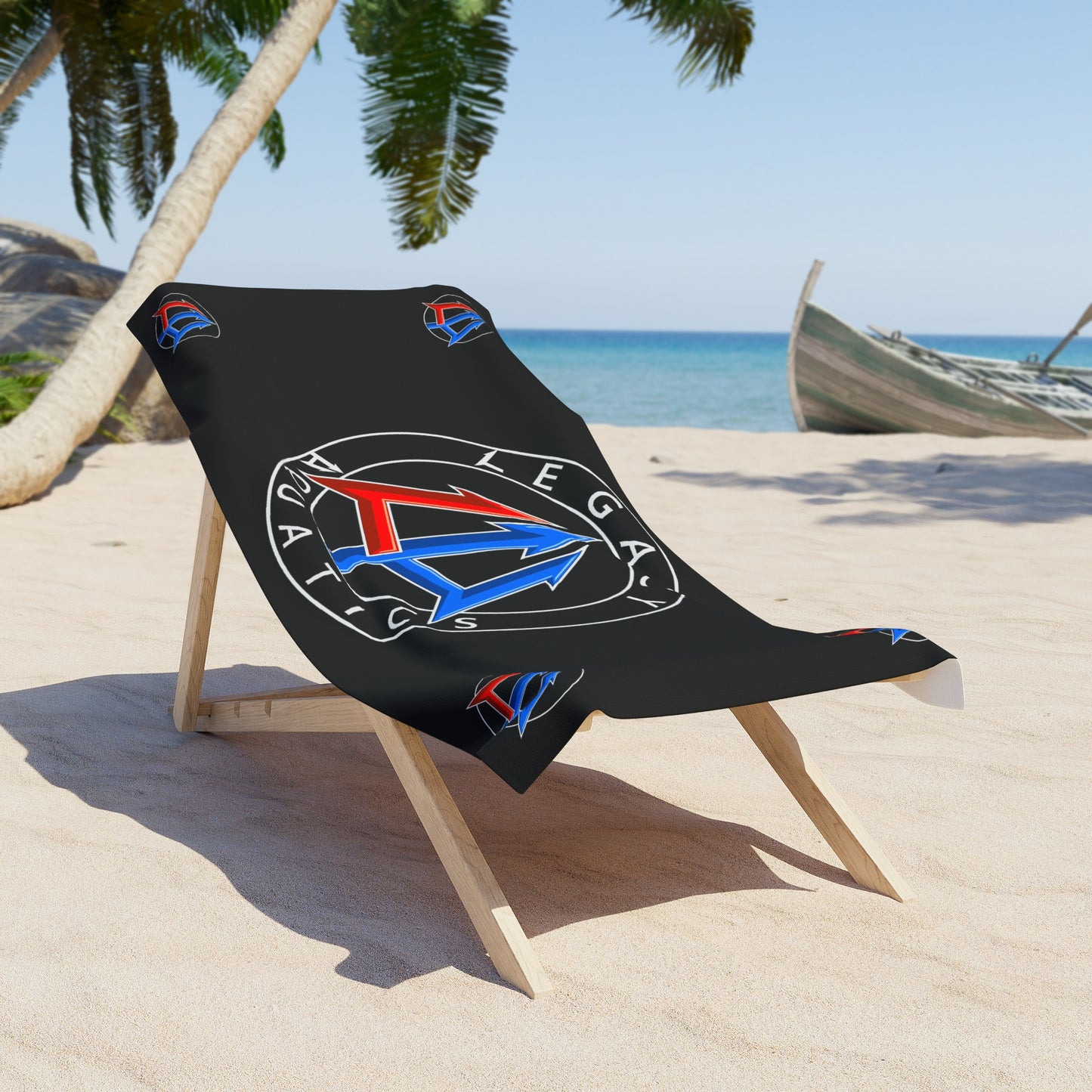 Legacy - Beach Towel - Classic logo w/black towel