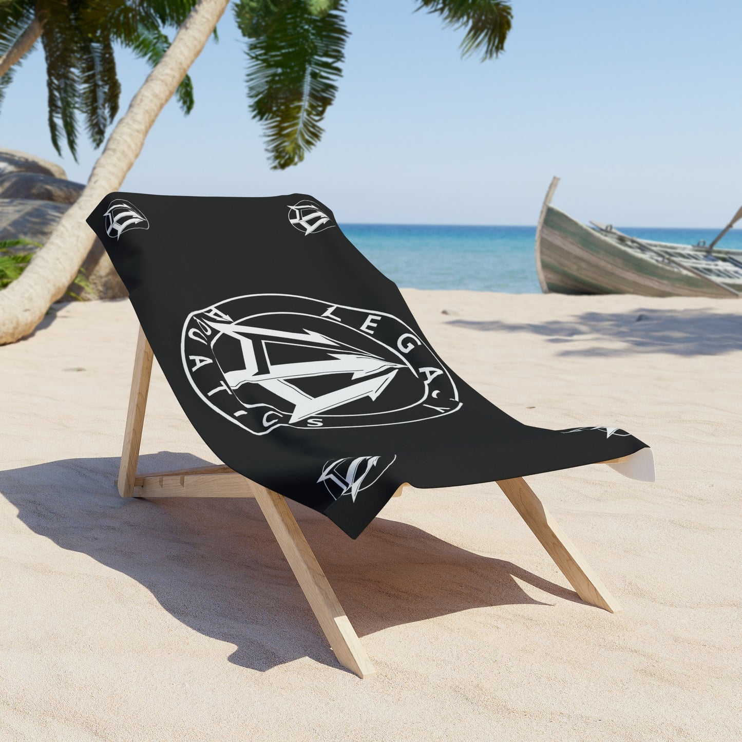 Legacy - Beach Towel - White logo w/black towel