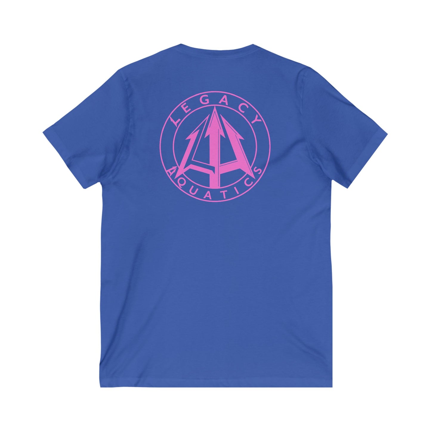 Legacy - Unisex Jersey V-Neck Tee - Pink Logo