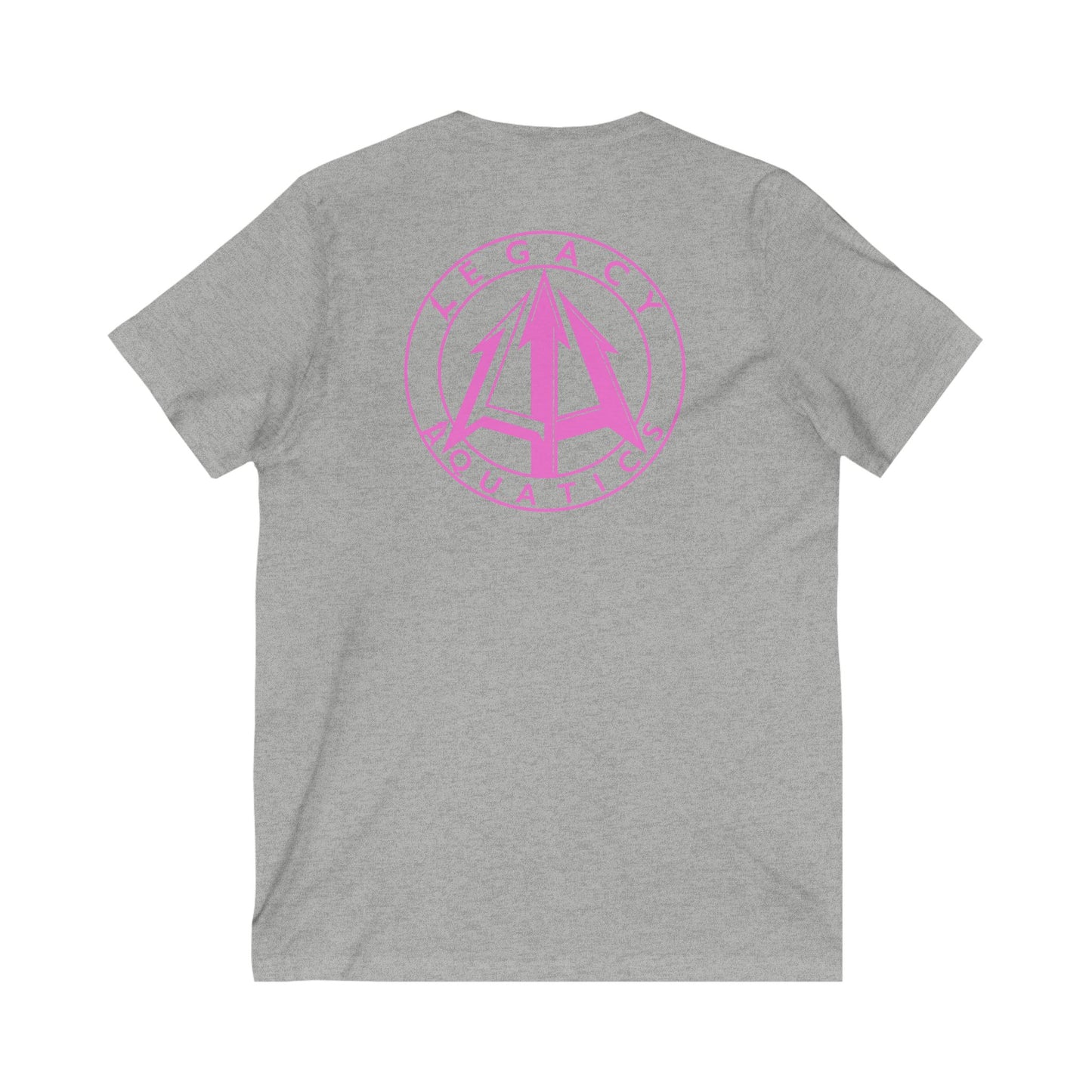 Legacy - Unisex Jersey V-Neck Tee - Pink Logo