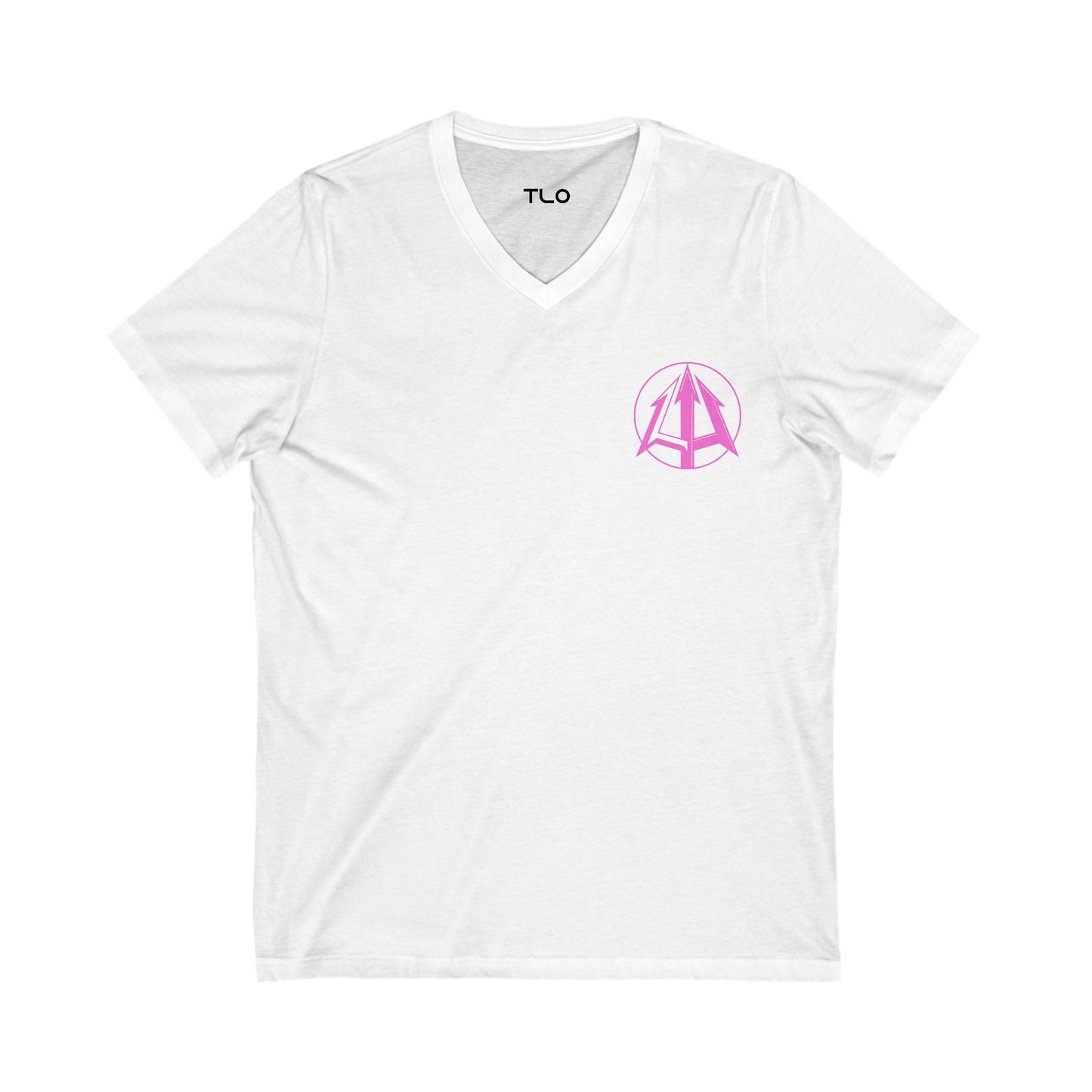 Legacy - Unisex Jersey V-Neck Tee - Pink Logo