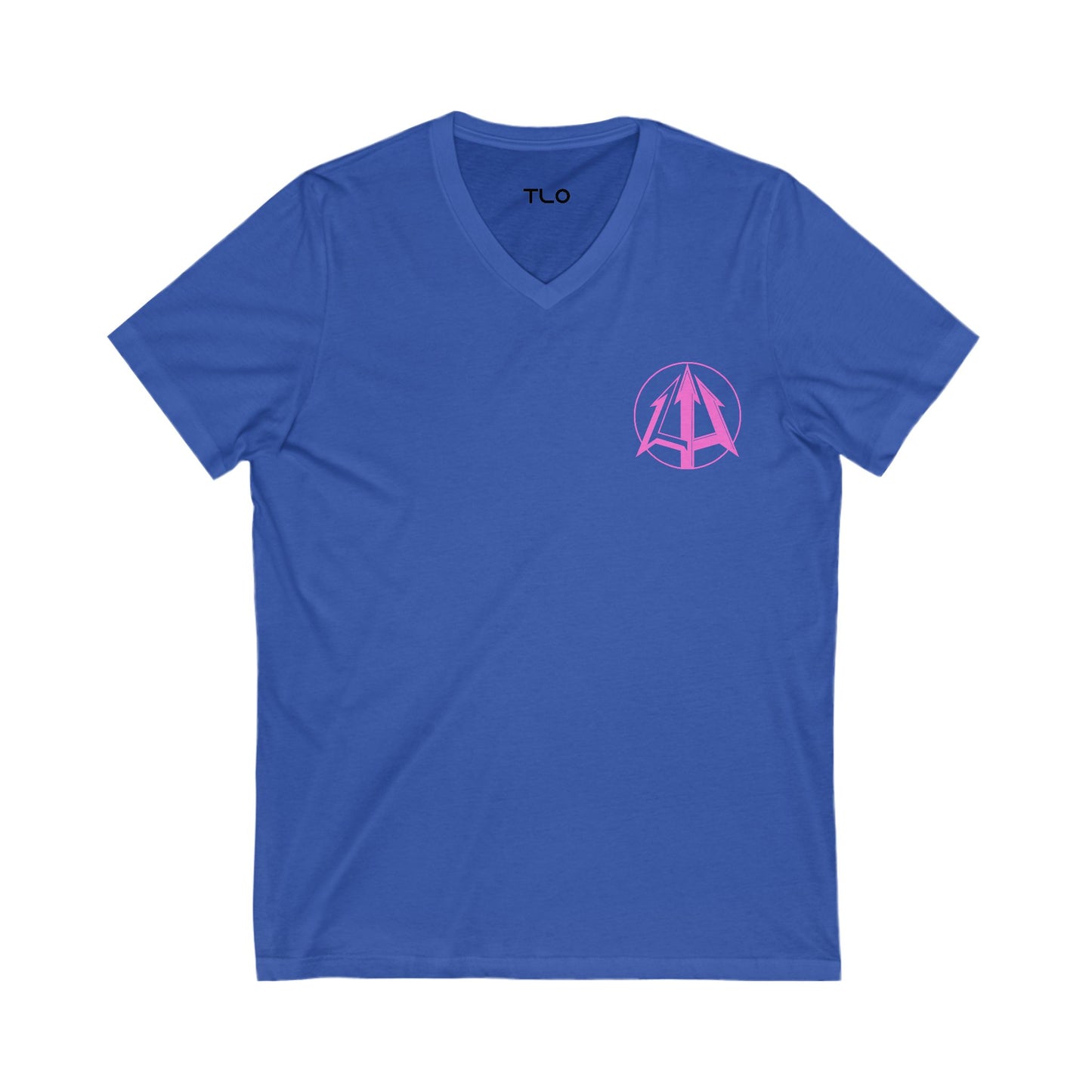 Legacy - Unisex Jersey V-Neck Tee - Pink Logo