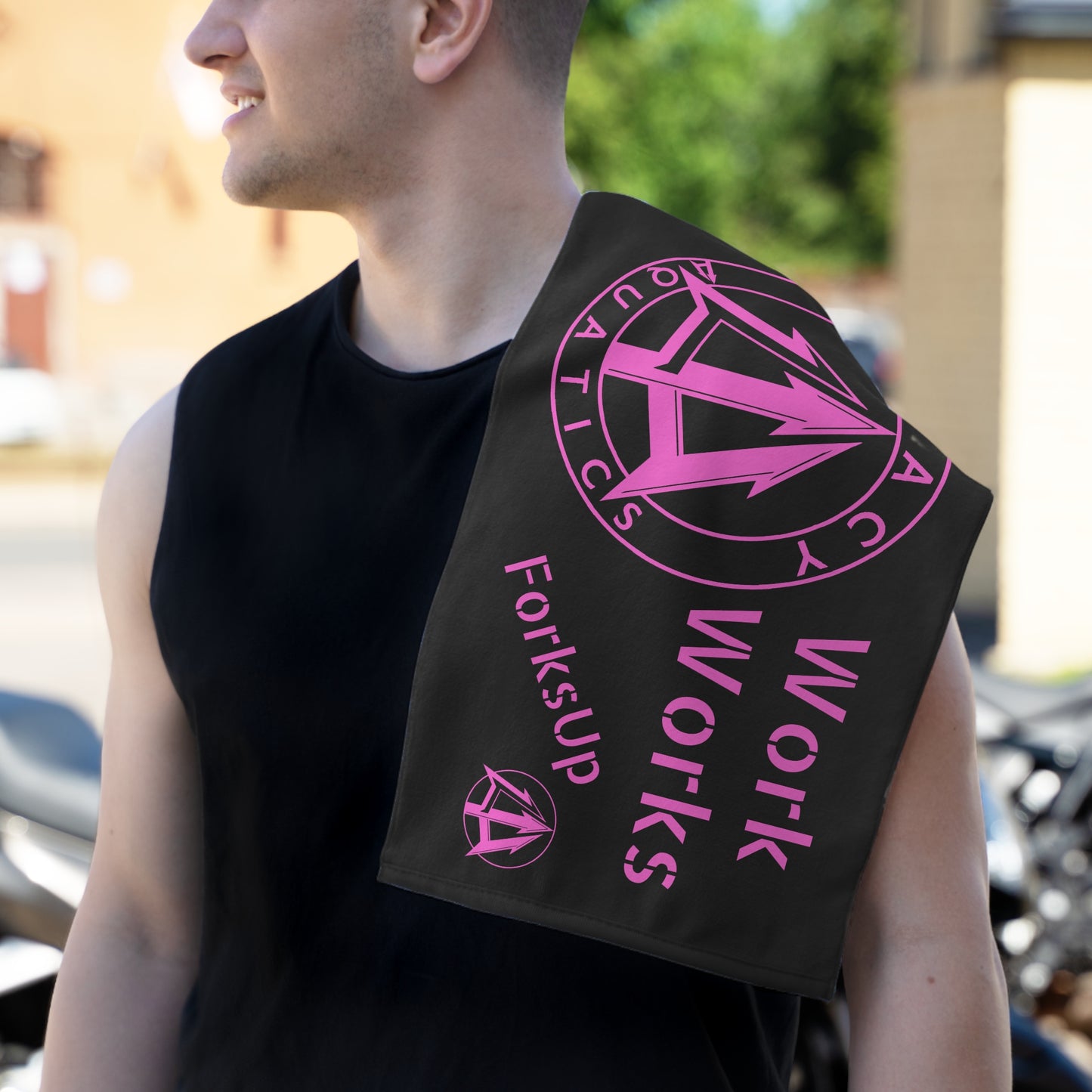 Legacy - Rally Towel - Pink logo