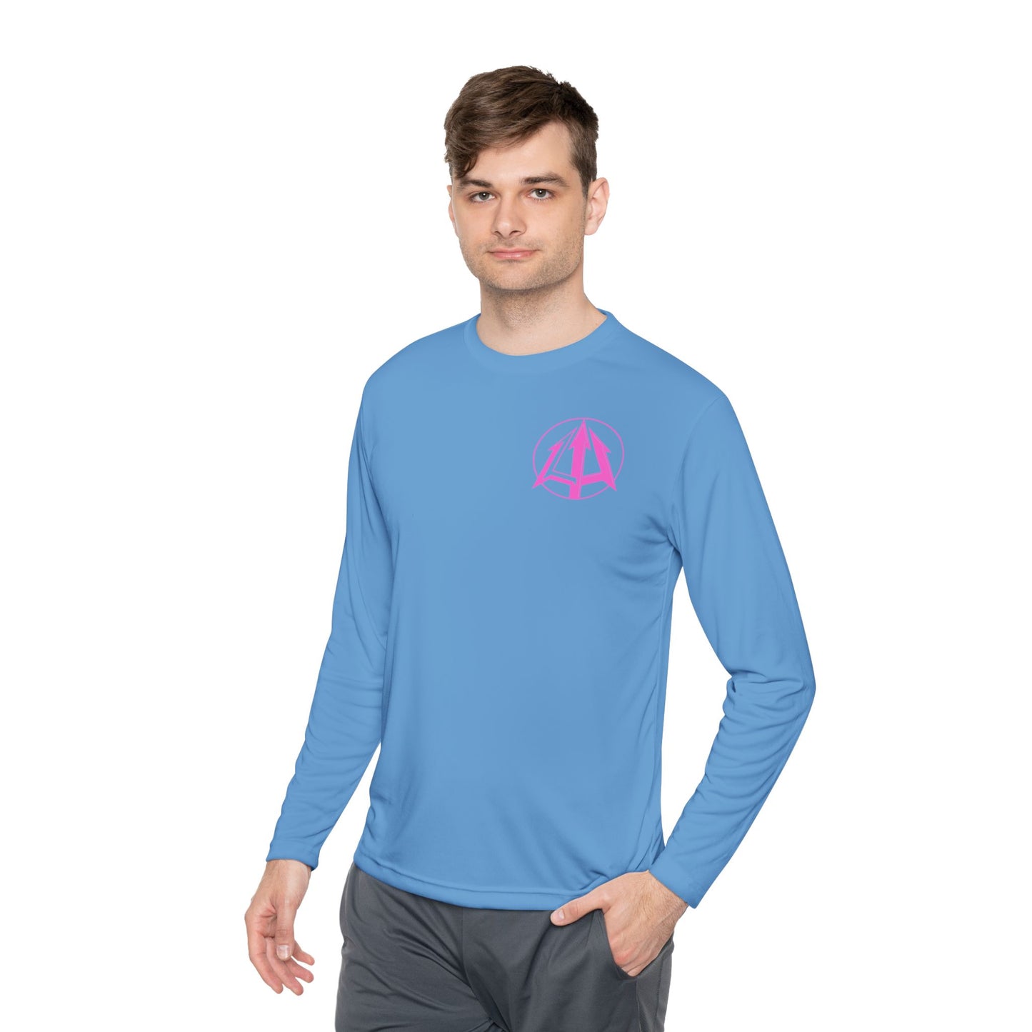 Legacy - Unisex Lightweight Long Sleeve Tee - Pink logo