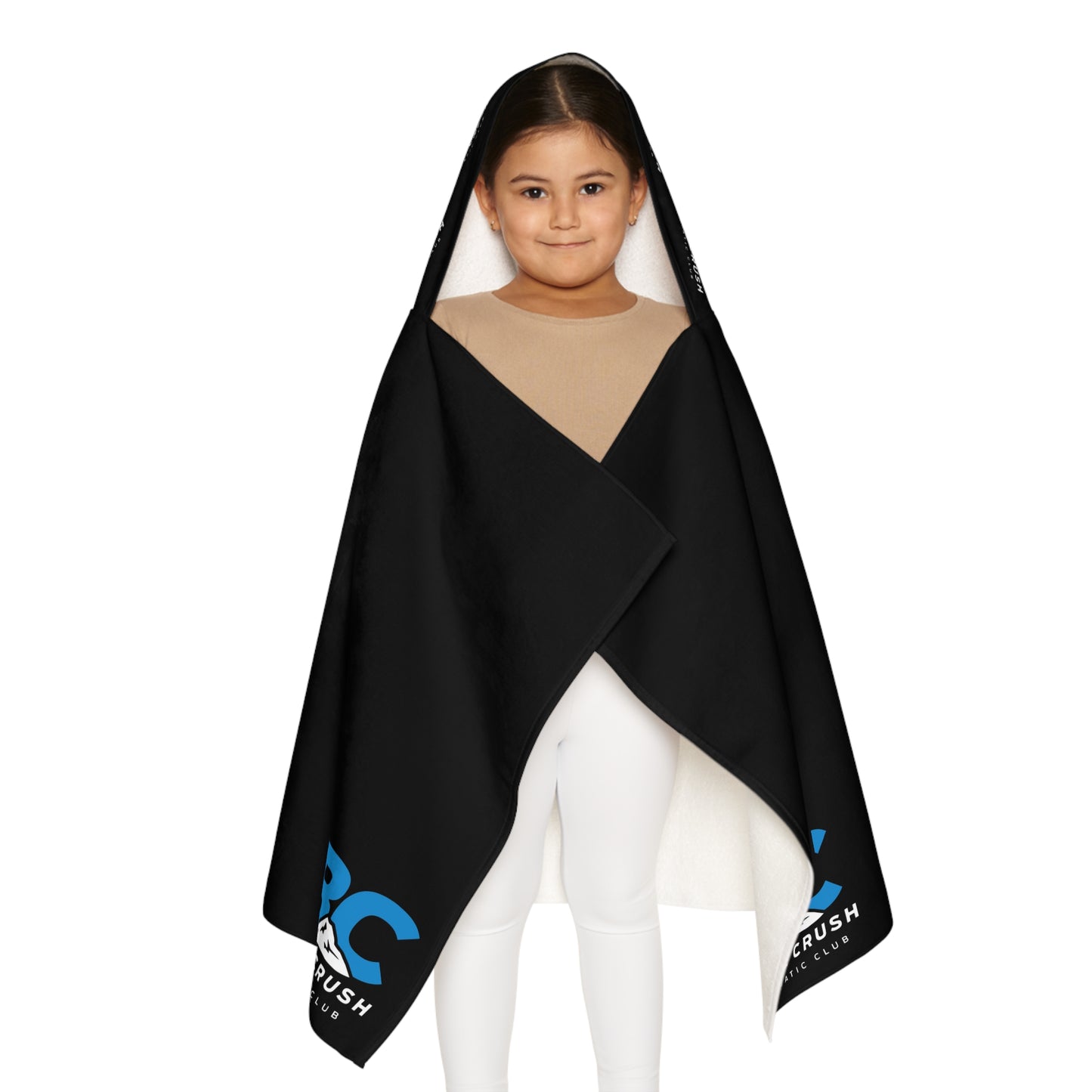 Blue Crush - Youth Hooded Towel - Black w/Blue & White logo