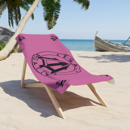 Legacy - Beach Towel - Black logo w/pink towel