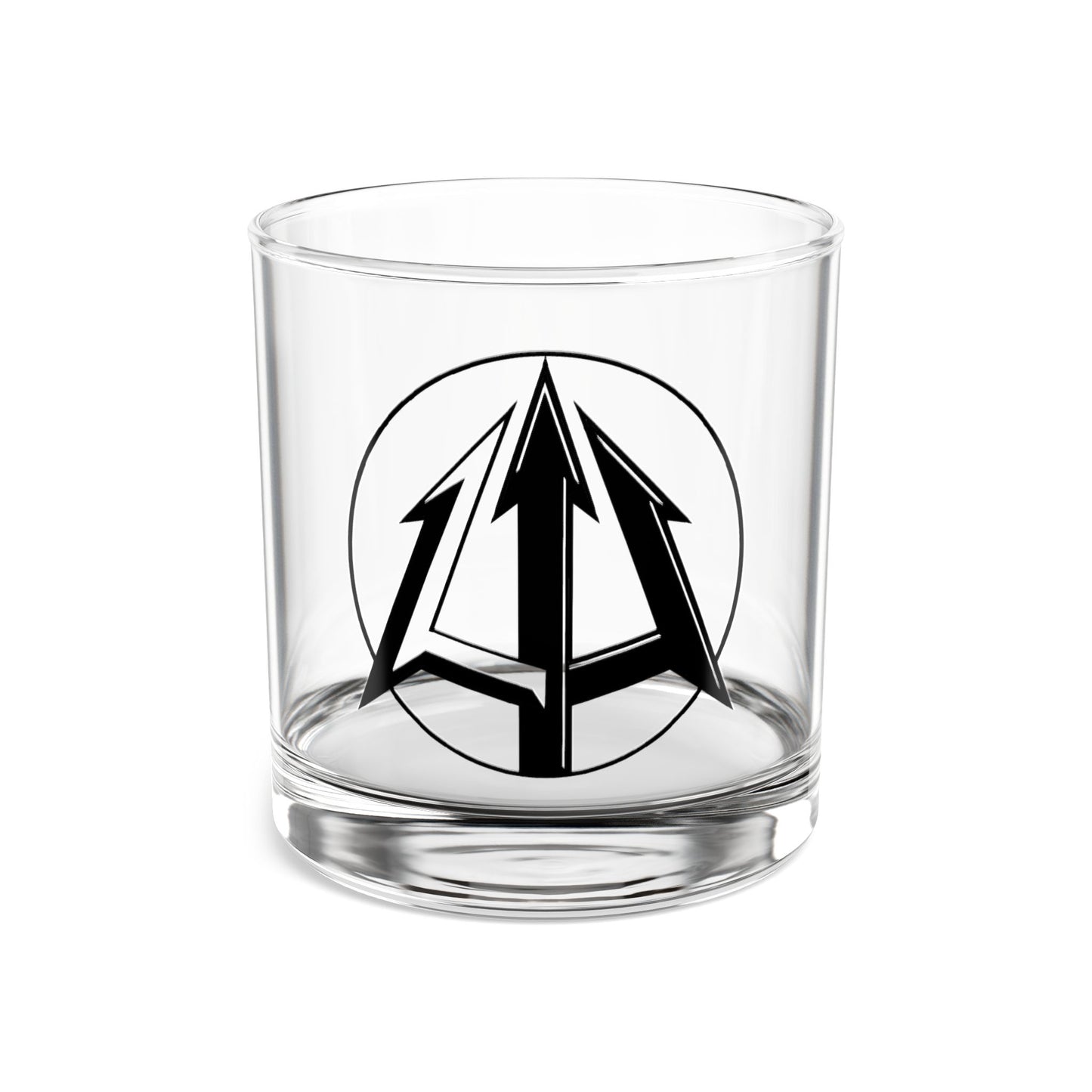 Legacy - 10oz Rocks Glass - Black pitchfork logo