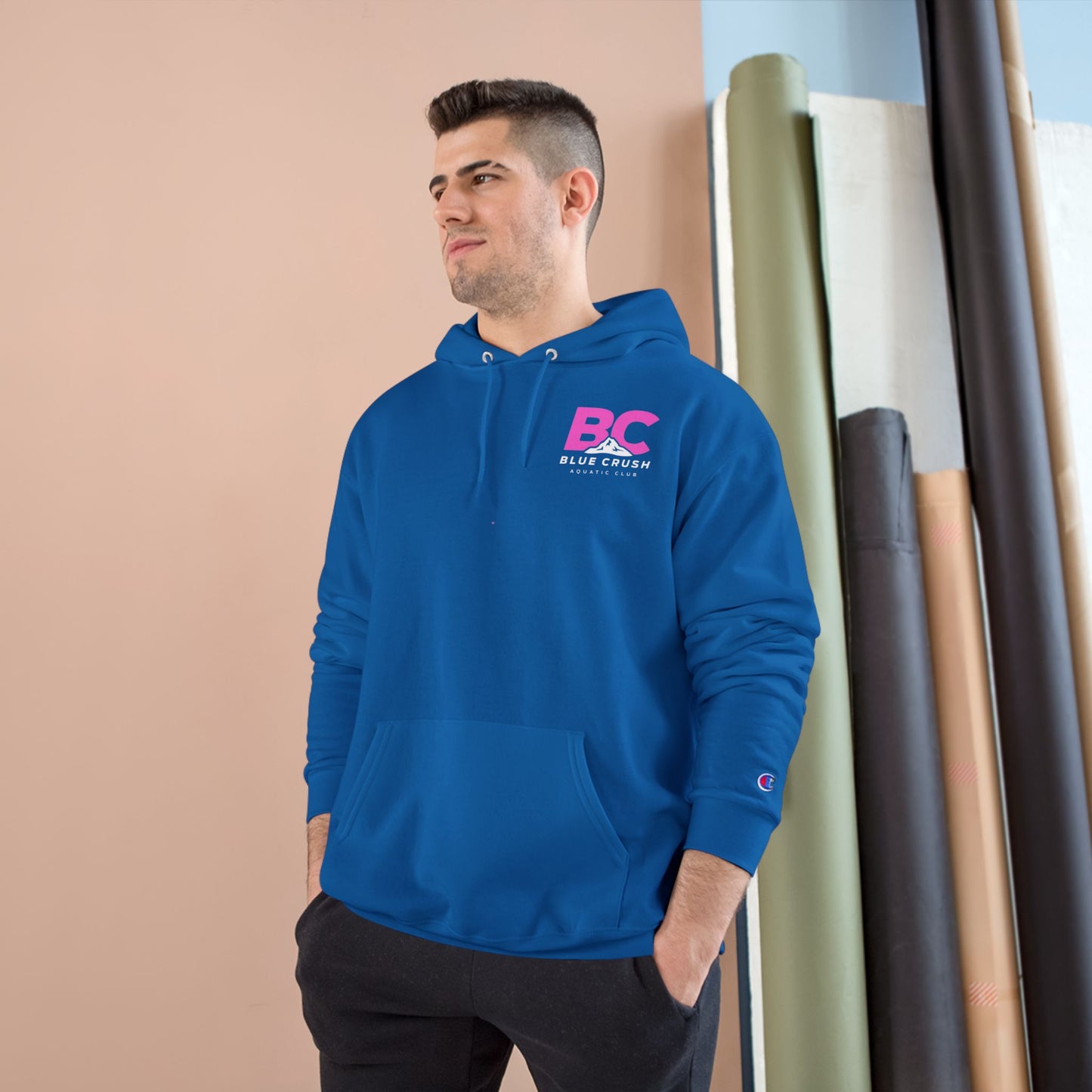 Blue Crush - Champion Hoodie - Pink logo