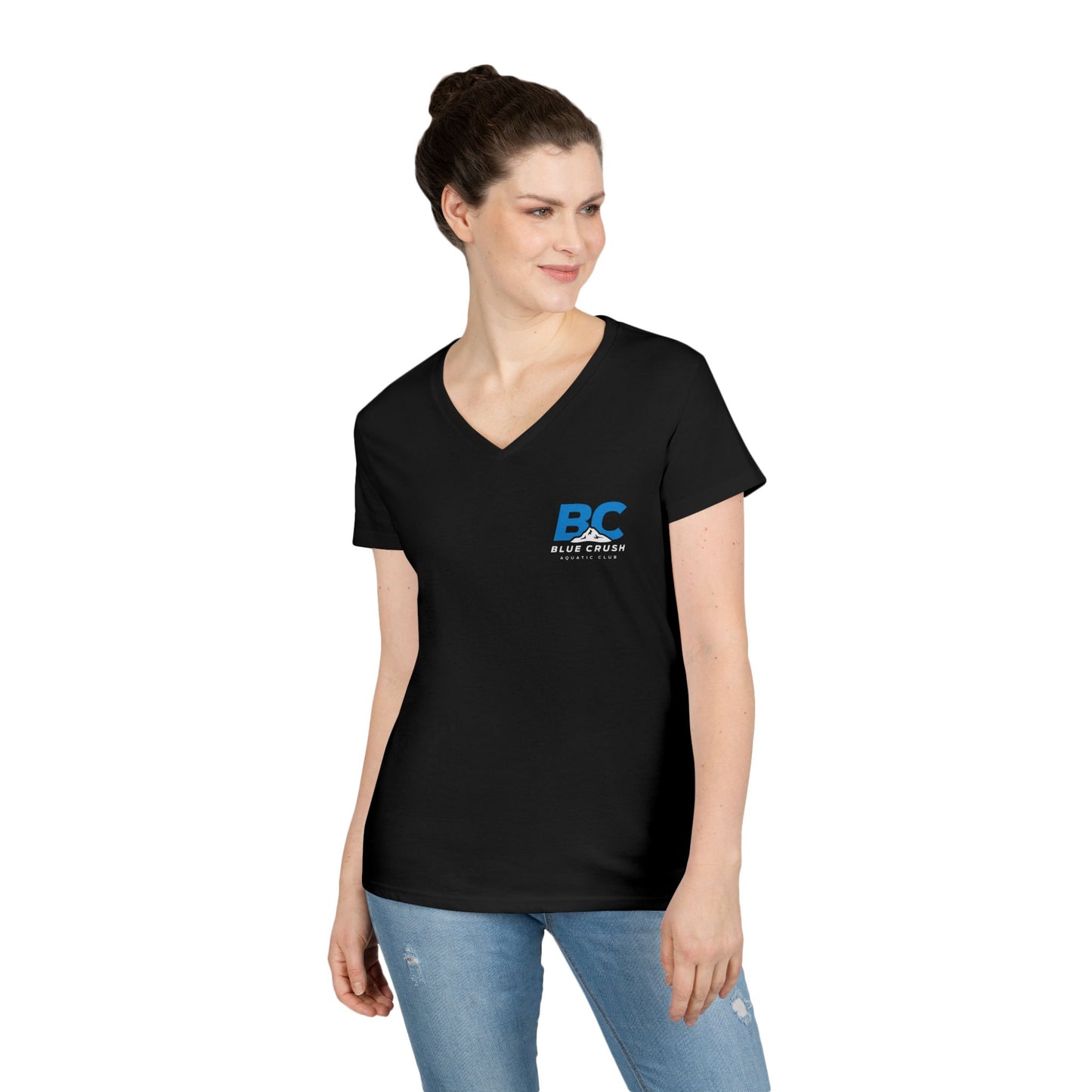 Blue Crush - Ladies' V-Neck T-Shirt - Blue logo