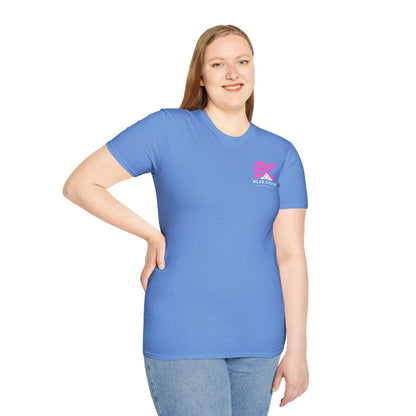 Blue Crush - Unisex Soft style T-Shirt - Pink logo