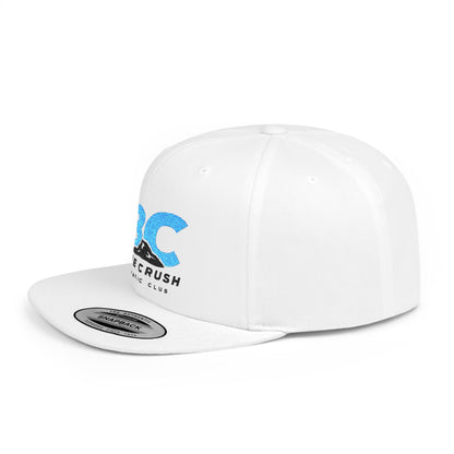 Blue Crush - Flat Bill Snapback - White w/Blue & Black logo