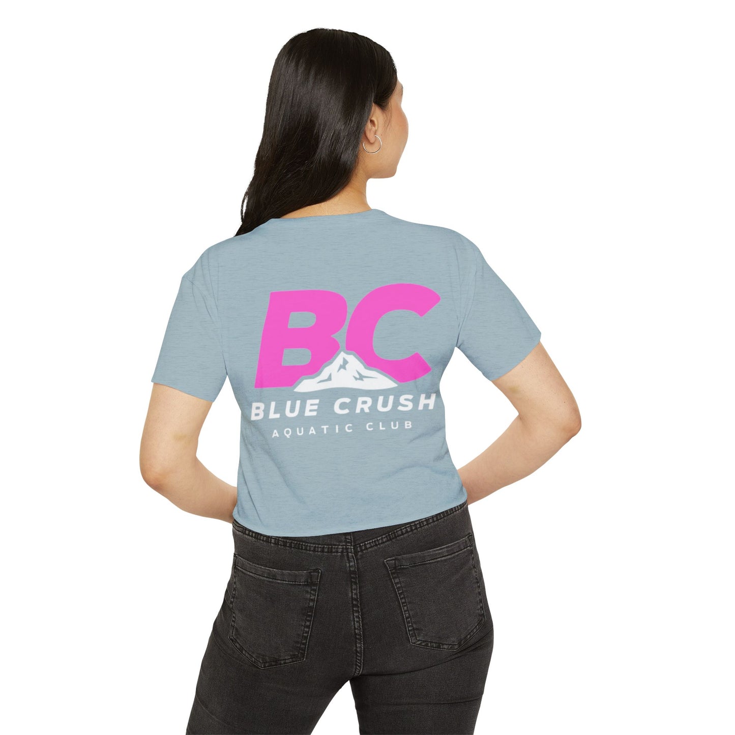 Blue Crush - Women's Crop Top - Pink logo