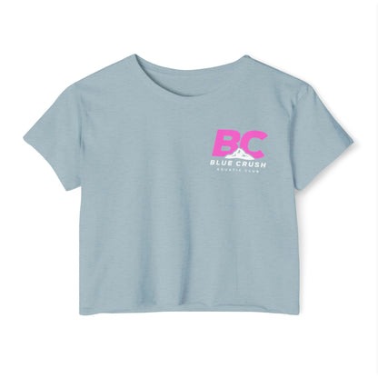 Blue Crush - Women's Crop Top - Pink logo