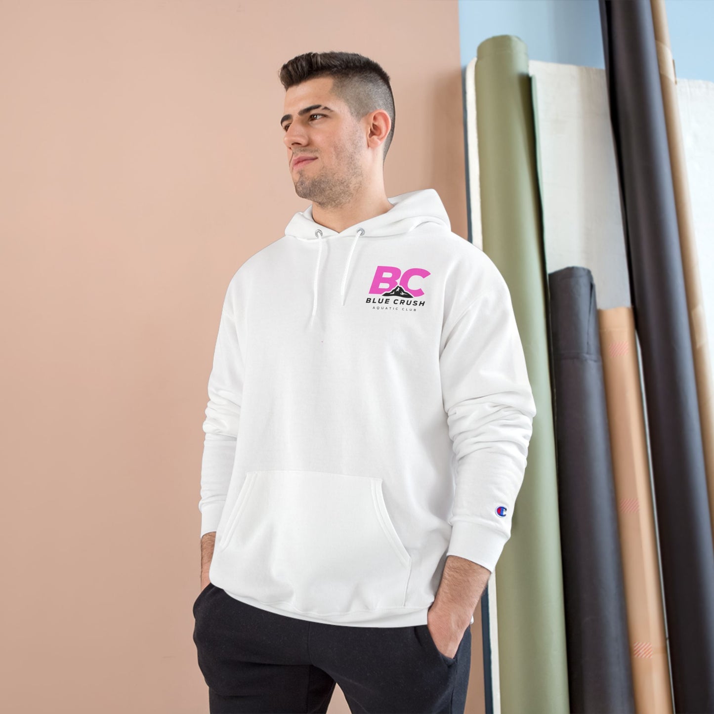 Blue Crush - Champion Hoodie - Pink logo