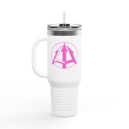 Legacy - 40oz Travel Mug - Pink pitchfork logo