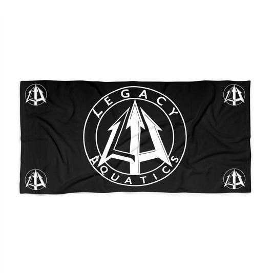 Legacy - Beach Towel - White logo w/black towel