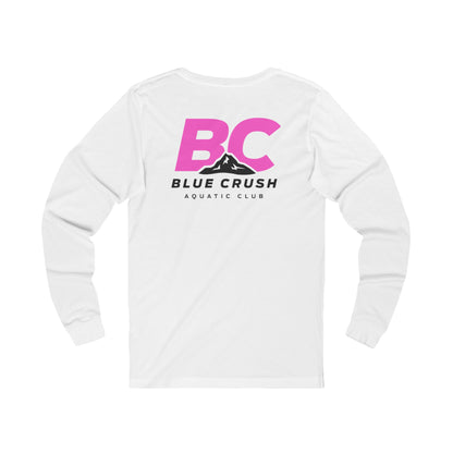 Blue Crush - Unisex Jersey Long Sleeve Tee - Pink logo