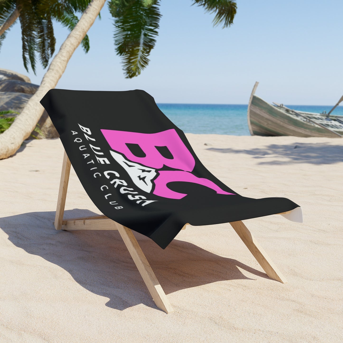 Blue Crush - Beach Towel - Black w/Pink & White logo