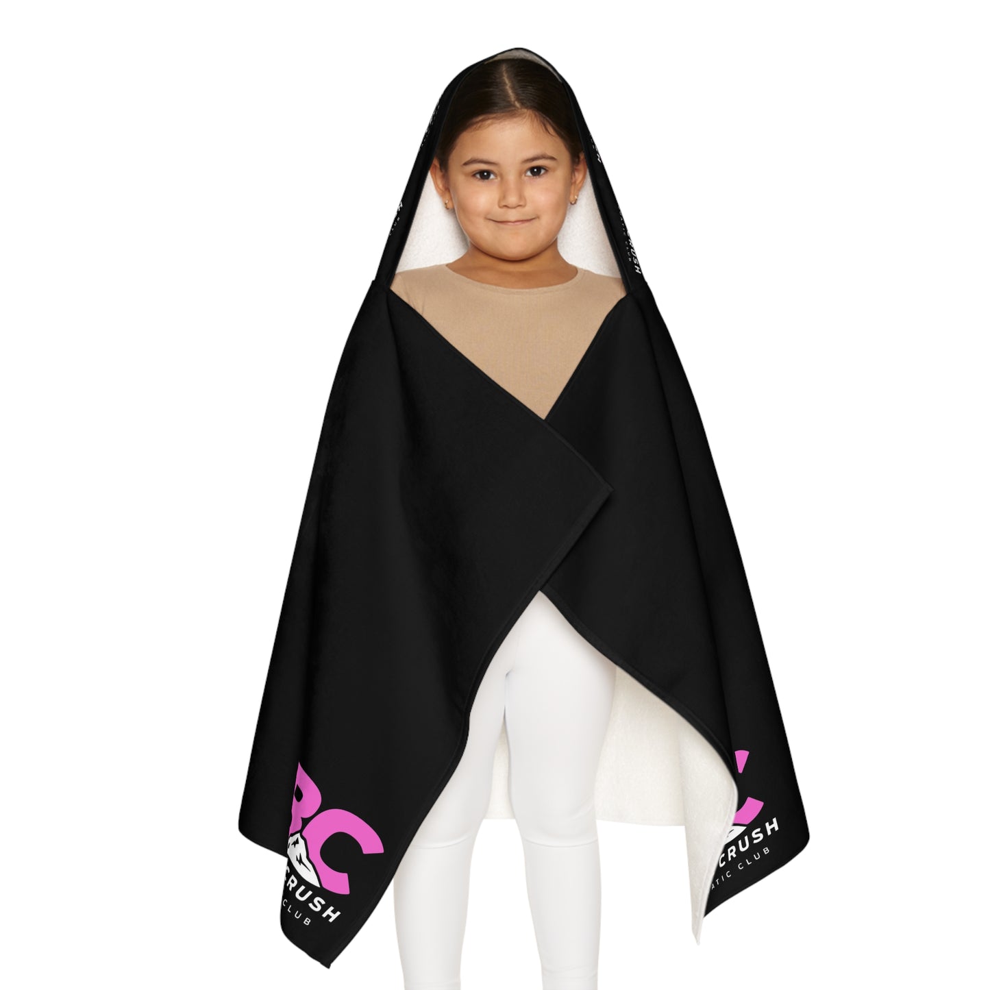 Blue Crush - Youth Hooded Towel - Black w/Pink & white logo