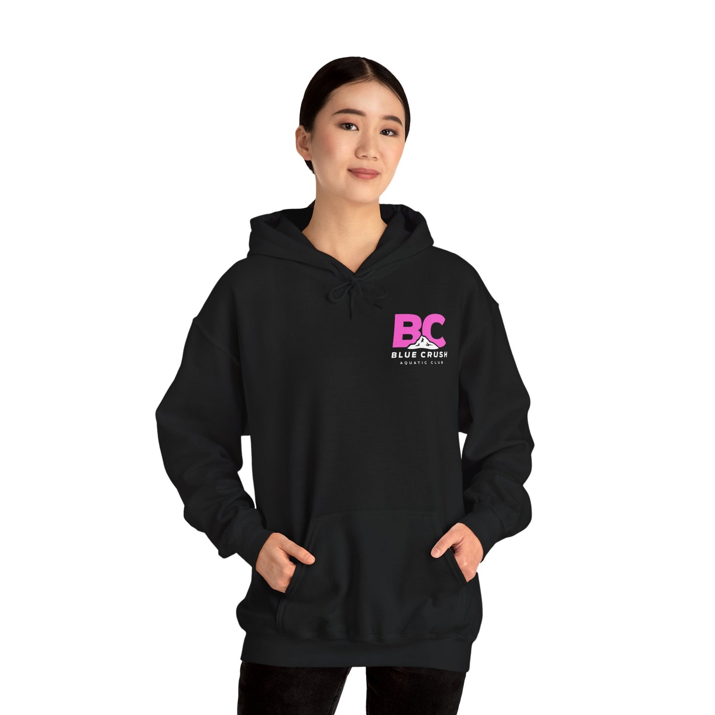 Blue Crush - Unisex Heavy Blend Hoodie - Pink Logo