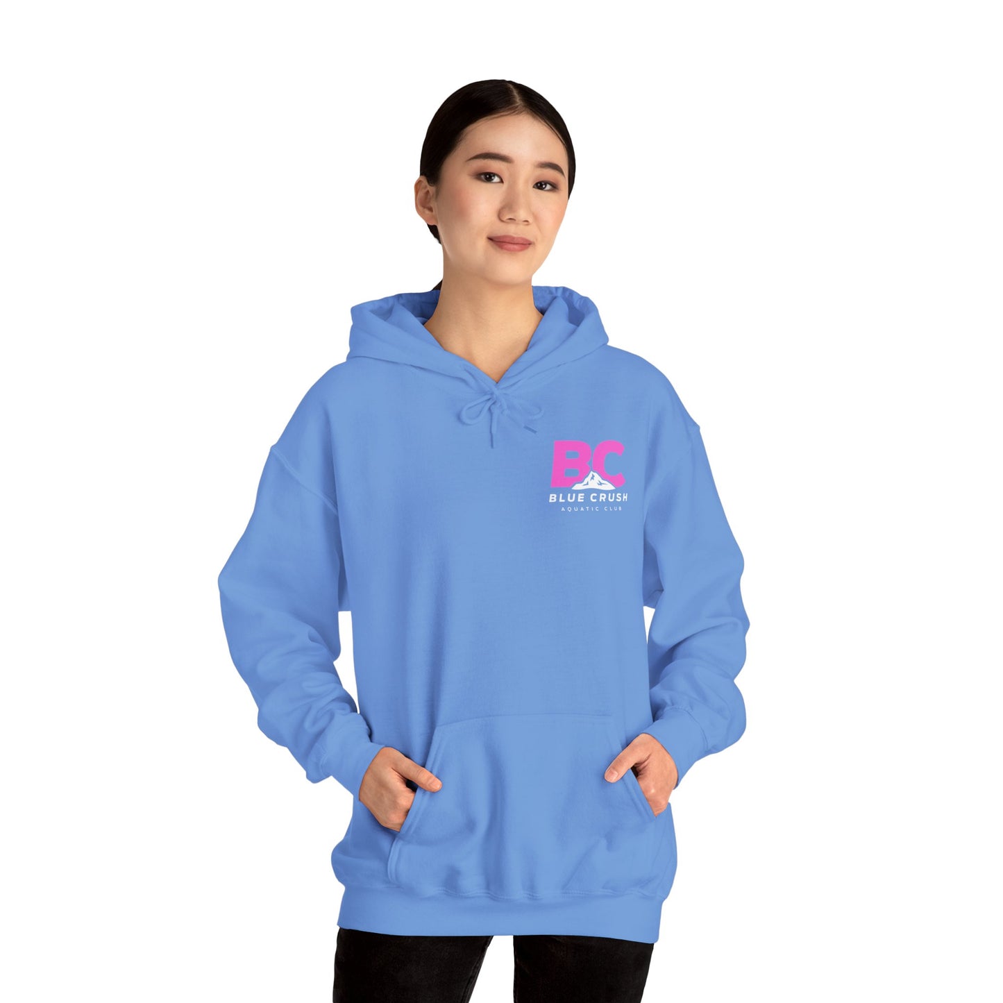 Blue Crush - Unisex Heavy Blend Hoodie - Pink Logo