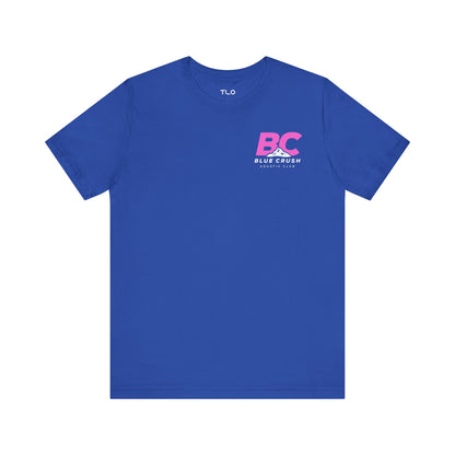 Blue Crush - Unisex Jersey Short Sleeve Tee - Pink logo