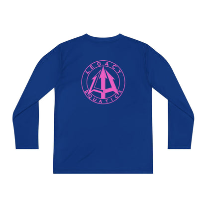 Legacy - Youth Long Sleeve Tee - Pink logo