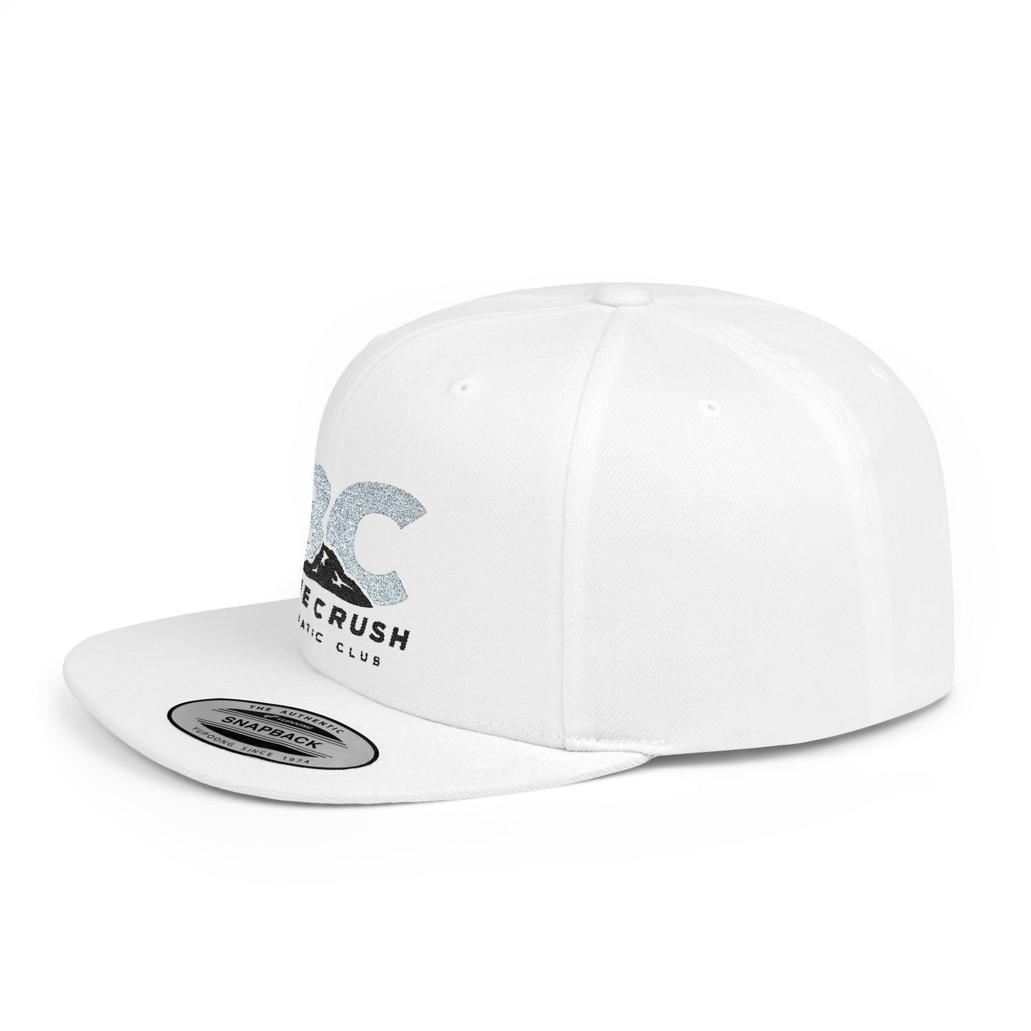 Blue Crush - Flat Bill Snapback - White w/Gray & Black logo