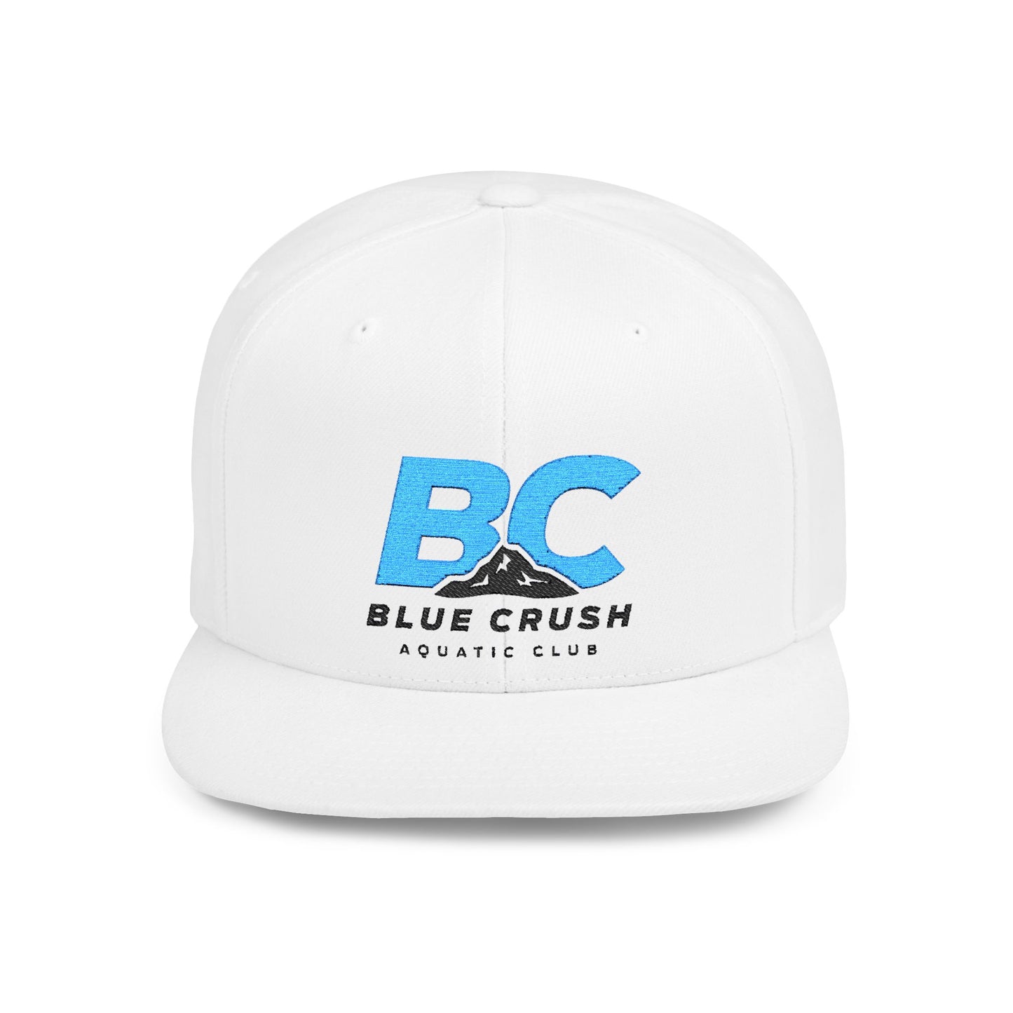 Blue Crush - Flat Bill Snapback - White w/Blue & Black logo