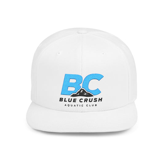 Blue Crush - Flat Bill Snapback - White w/Blue & Black logo