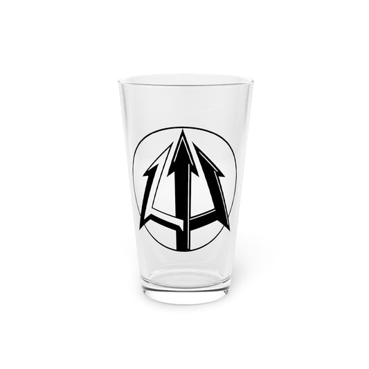 Legacy - 16oz Pint Glass - Black pitchfork logo