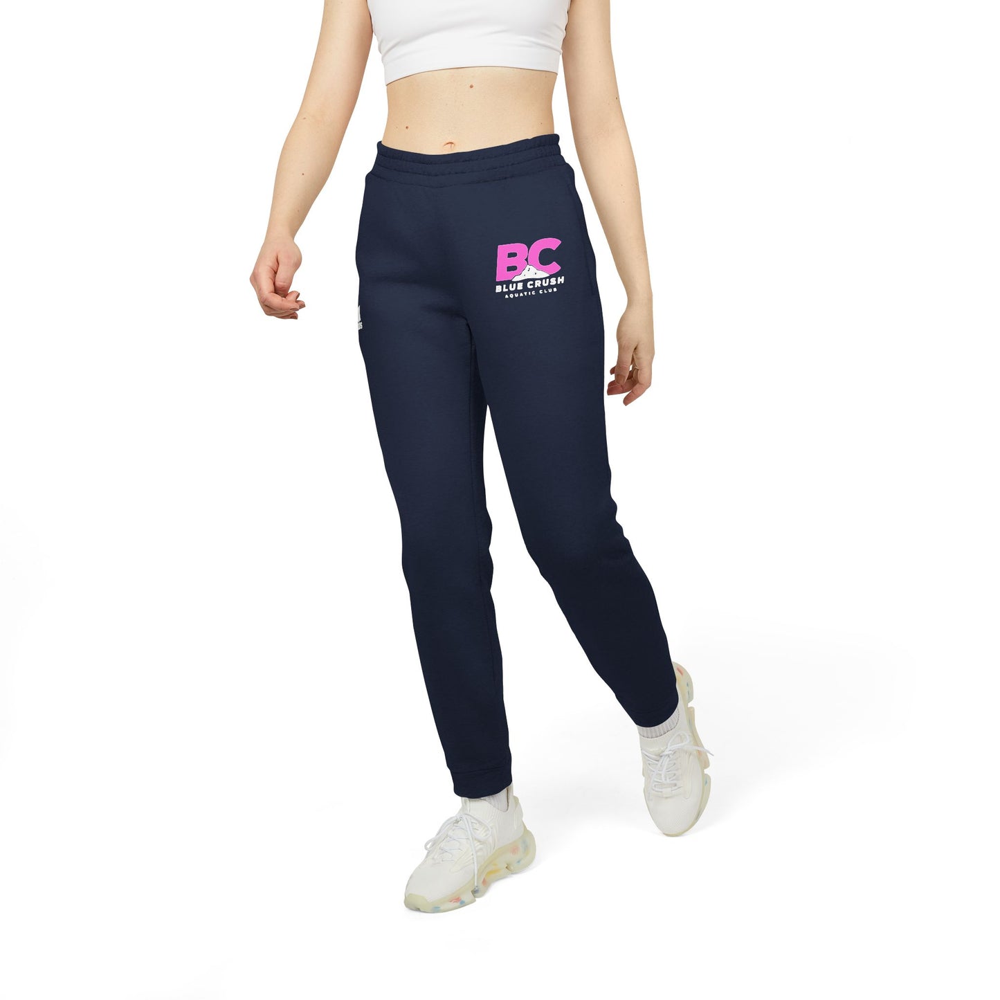 Blue Crush - Adidas Unisex Fleece Joggers - Pink logo